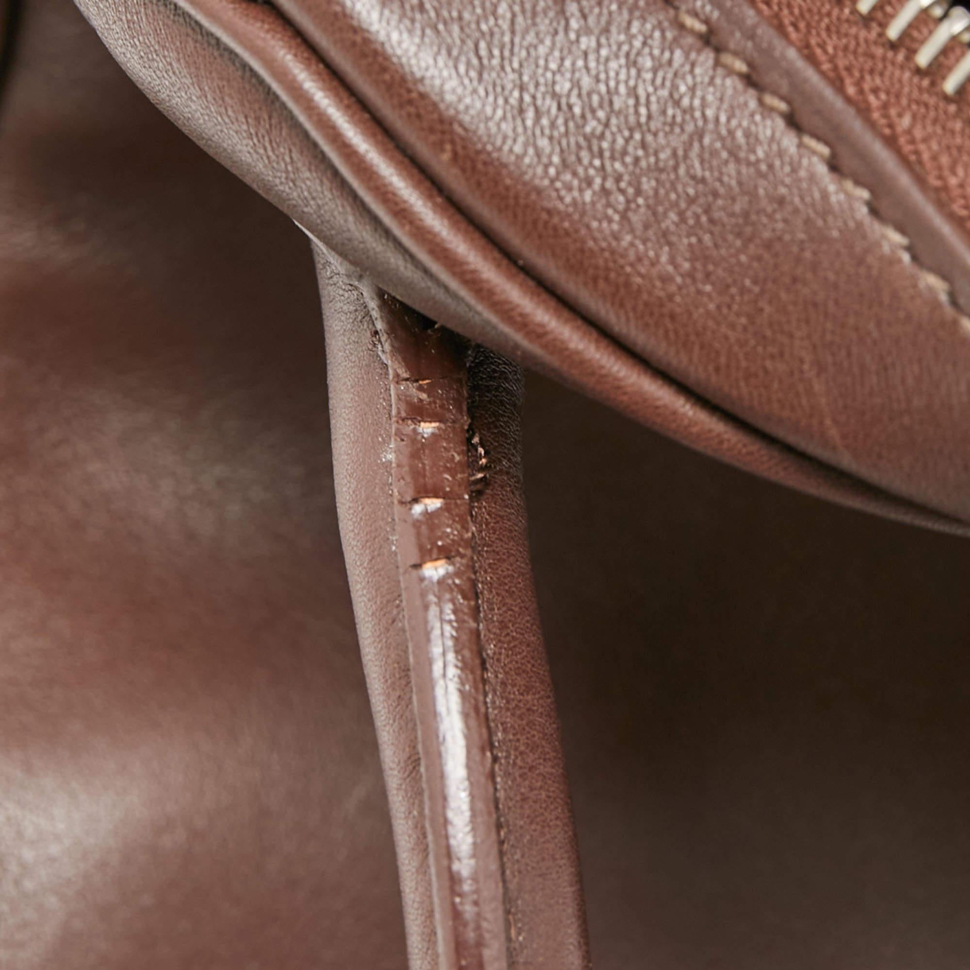 Hermes Chocolate Swift Leather Palladium Finish Lindy 34 Bag For Sale 8