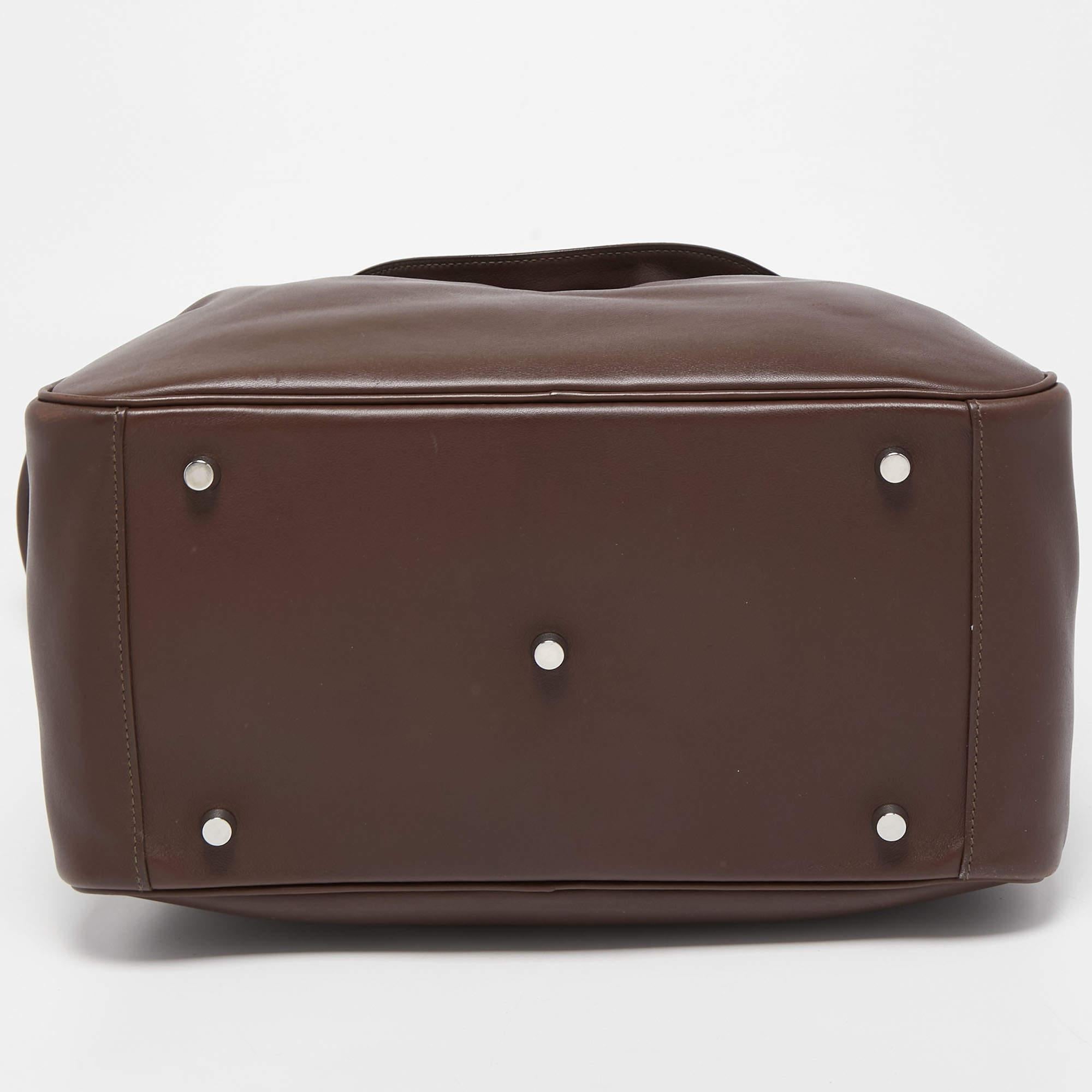 Women's Hermes Chocolate Swift Leather Palladium Finish Lindy 34 Bag For Sale