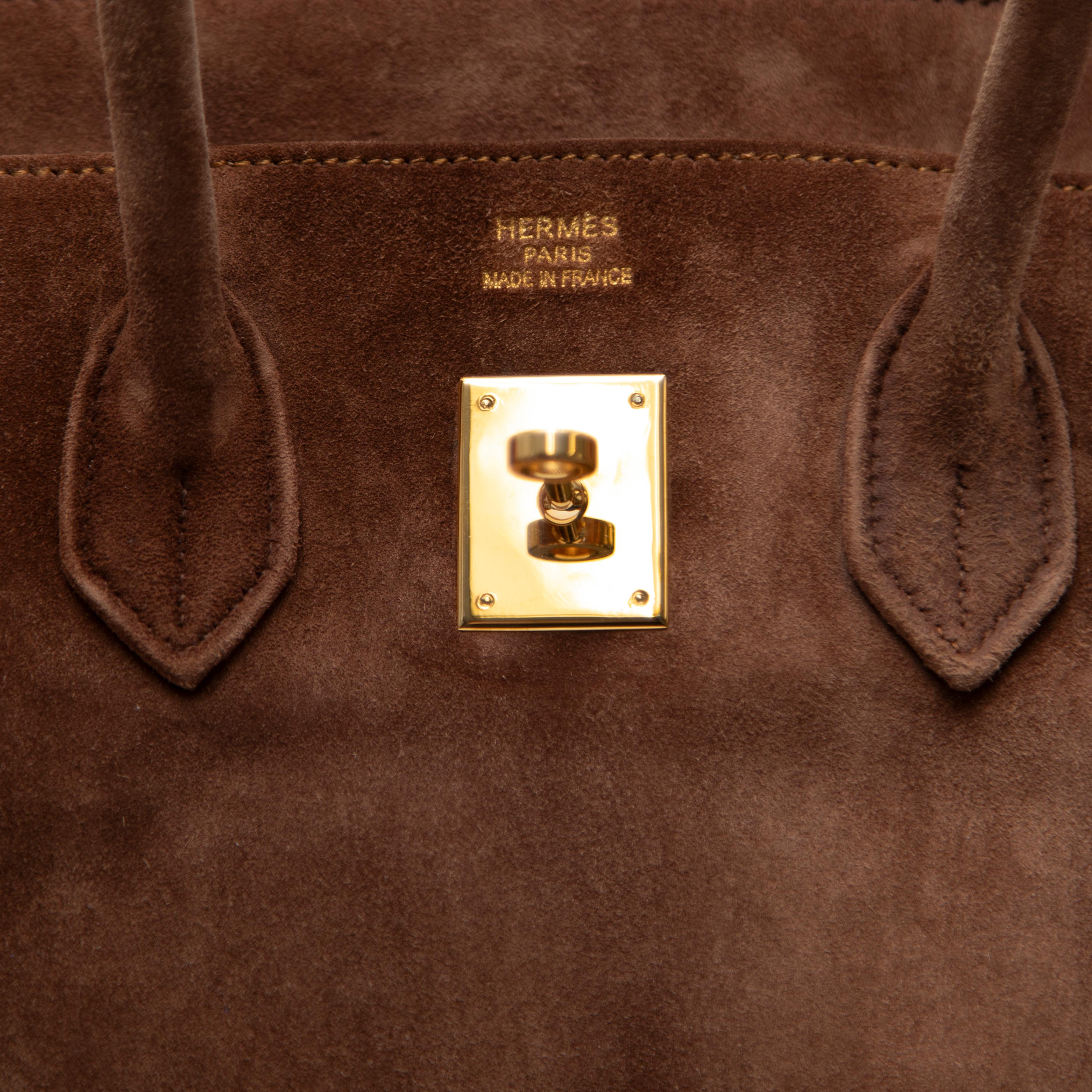 Hermès Schokolade Veau Doblis Birkin 35CM mit Gold Hardware im Angebot 5