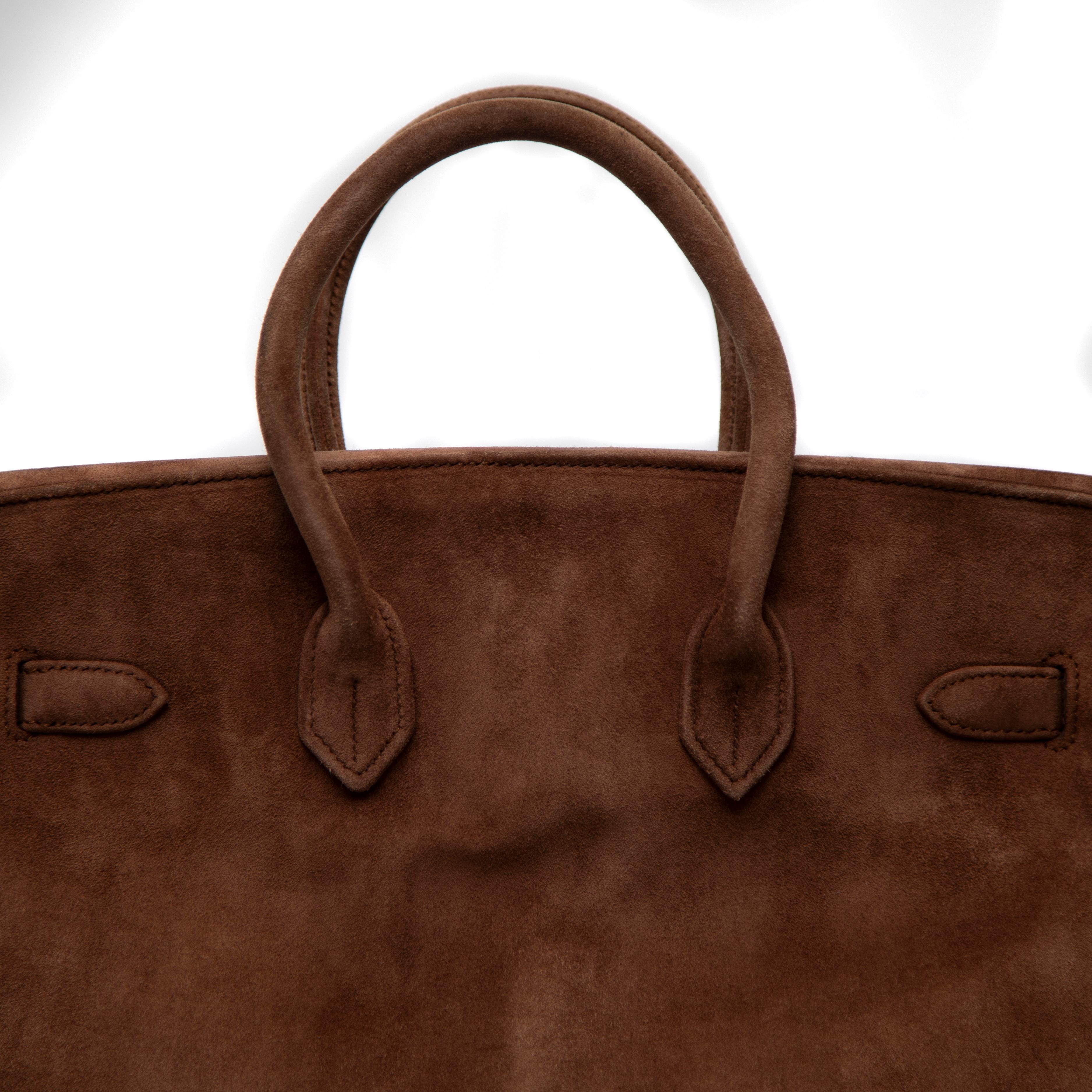 Hermès Schokolade Veau Doblis Birkin 35CM mit Gold Hardware im Angebot 7