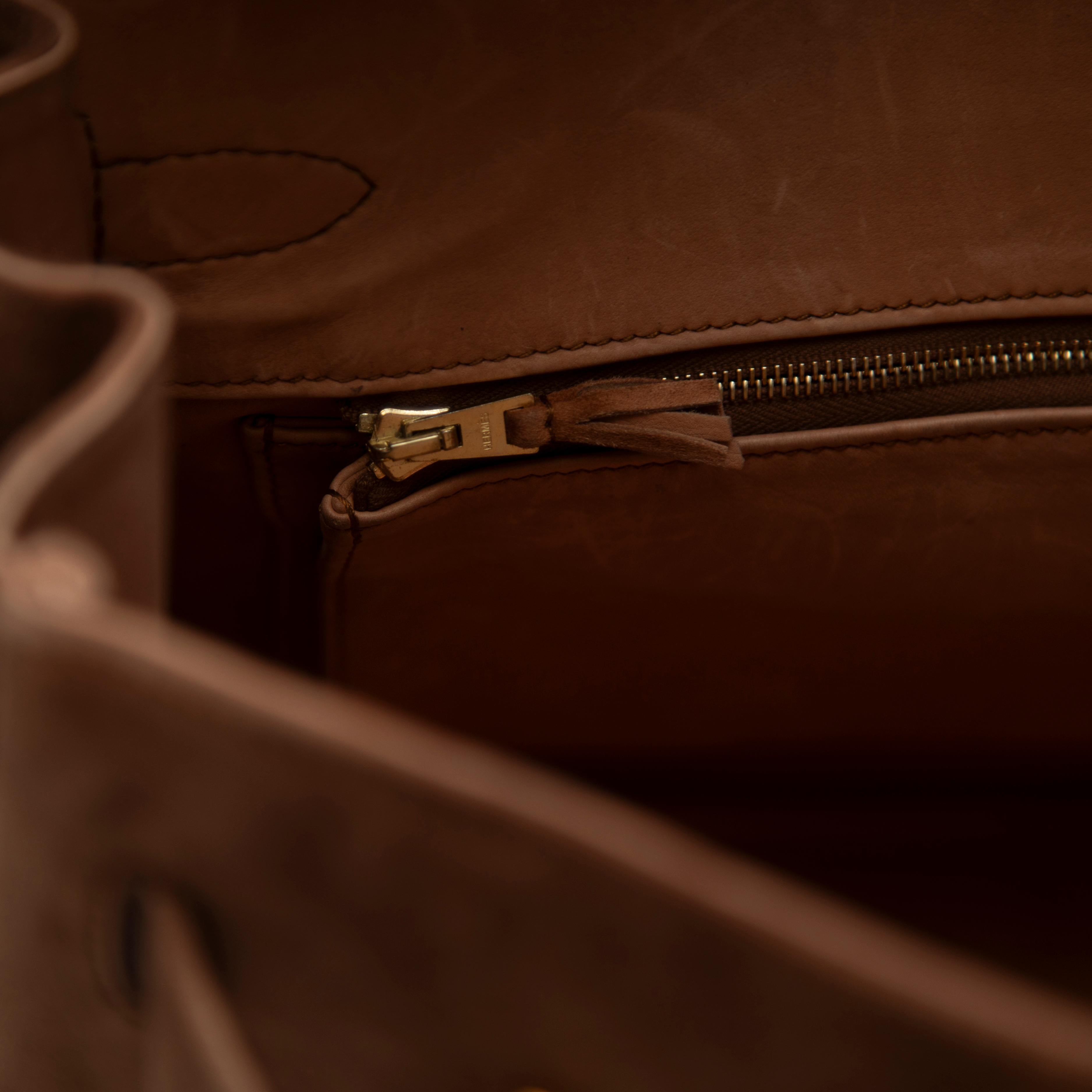 Hermès Schokolade Veau Doblis Birkin 35CM mit Gold Hardware im Angebot 11