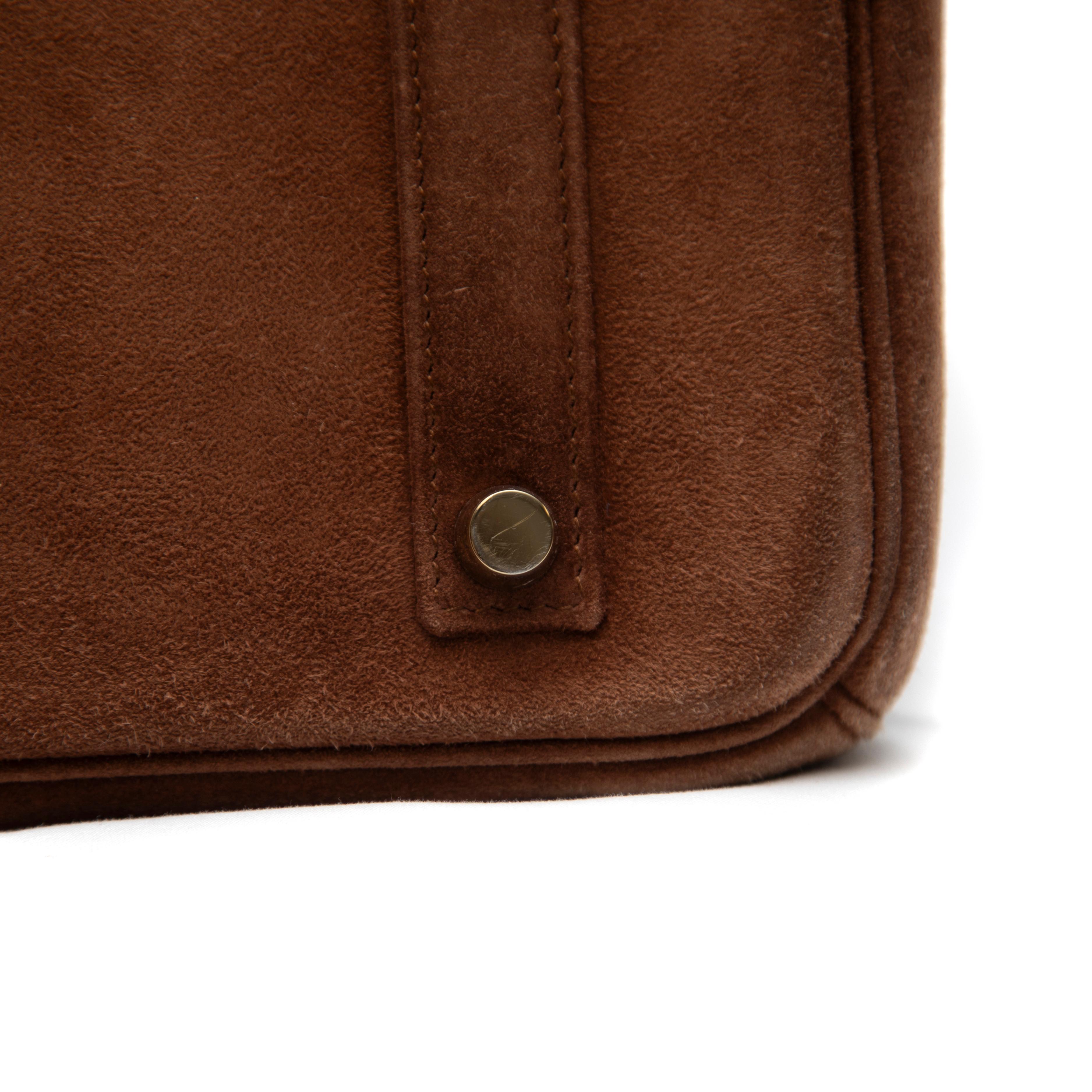 Hermès Schokolade Veau Doblis Birkin 35CM mit Gold Hardware im Angebot 4
