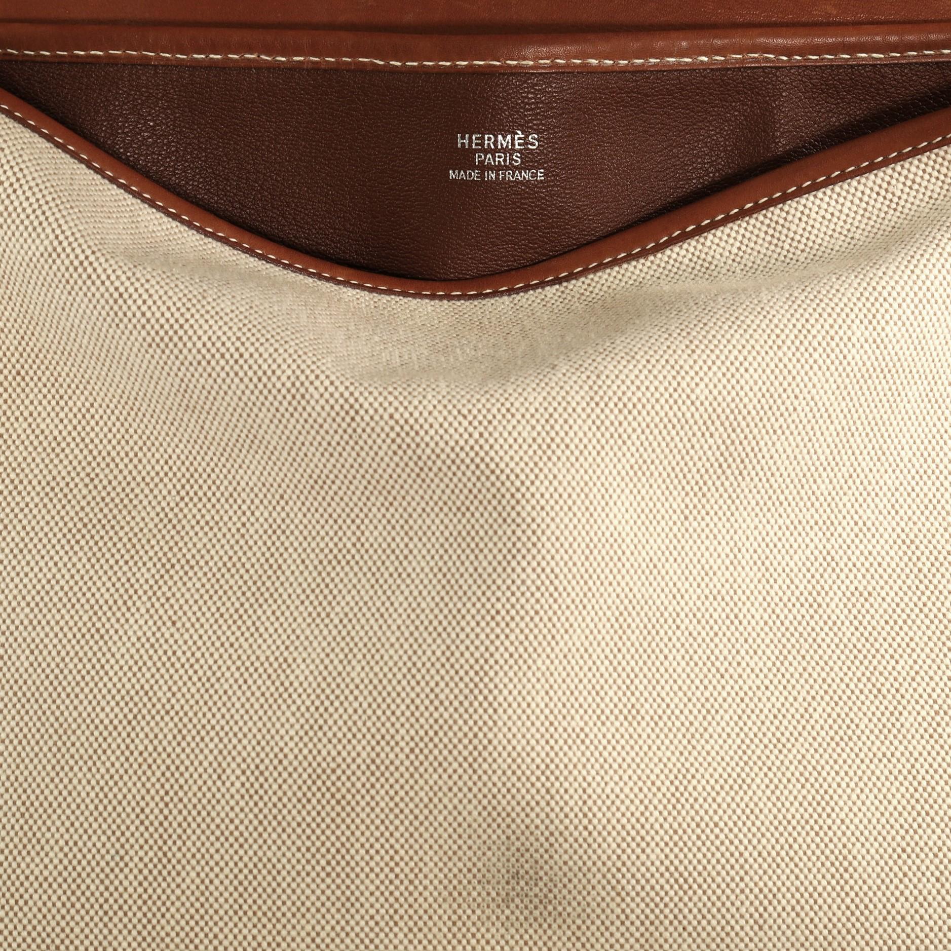 Hermes Christine Handbag Toile and Leather 2