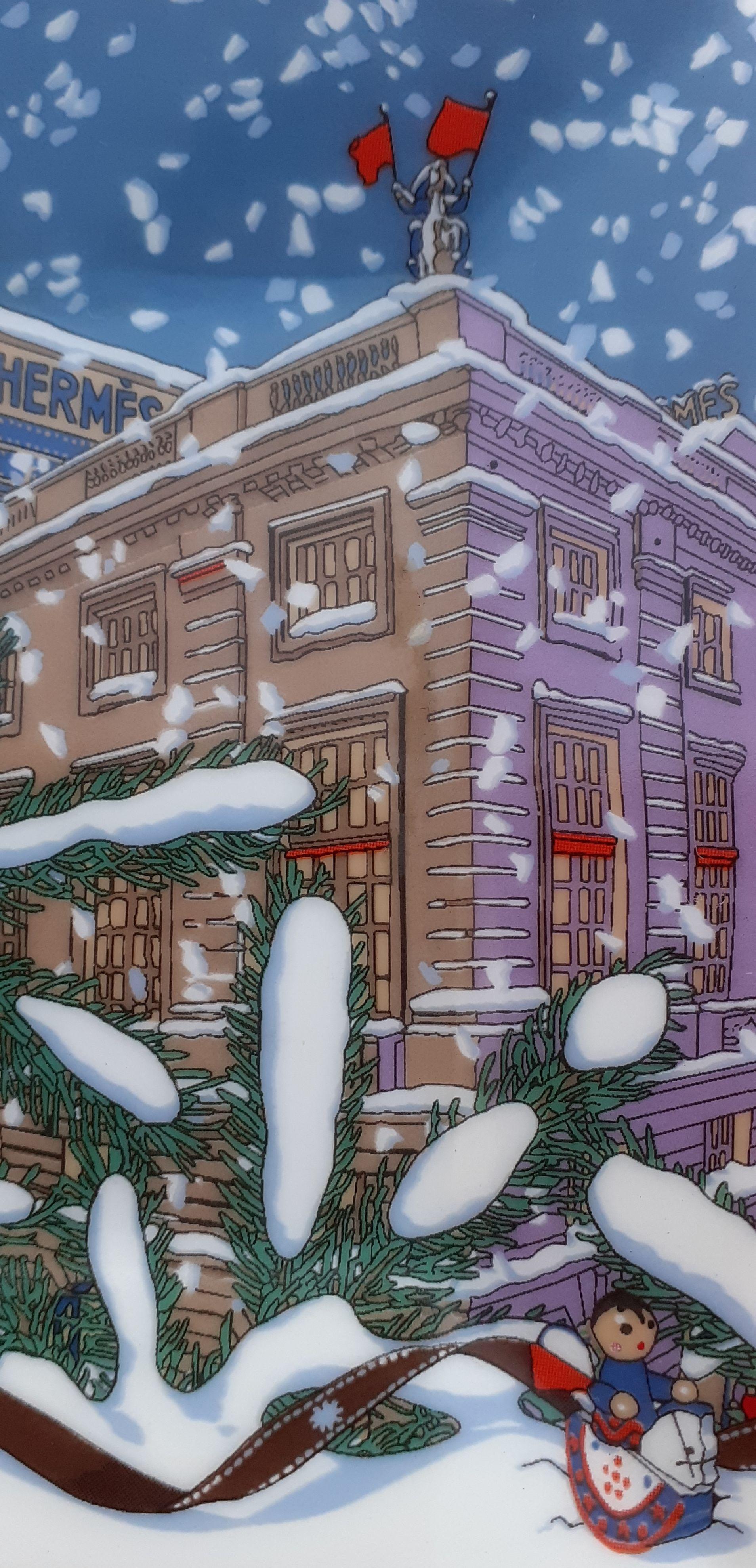 Hermès Vassoio di Natale Piccolo Piatto Noel au 24 Faubourg Porcellana In condizioni ottime in vendita a Corcoué Sur Logne, Loire-Atlantique