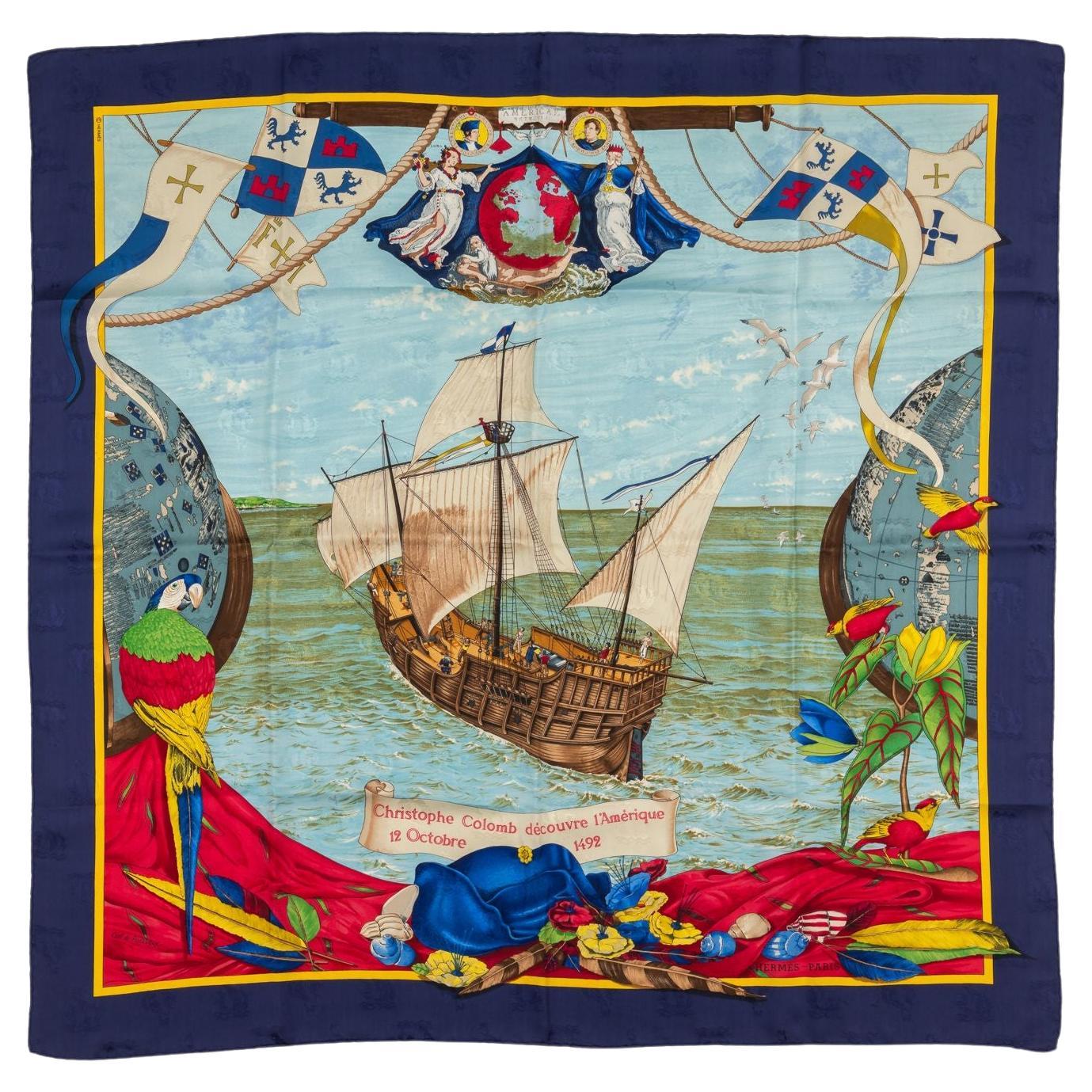 Hermes Christophe Colomb Scarf For Sale
