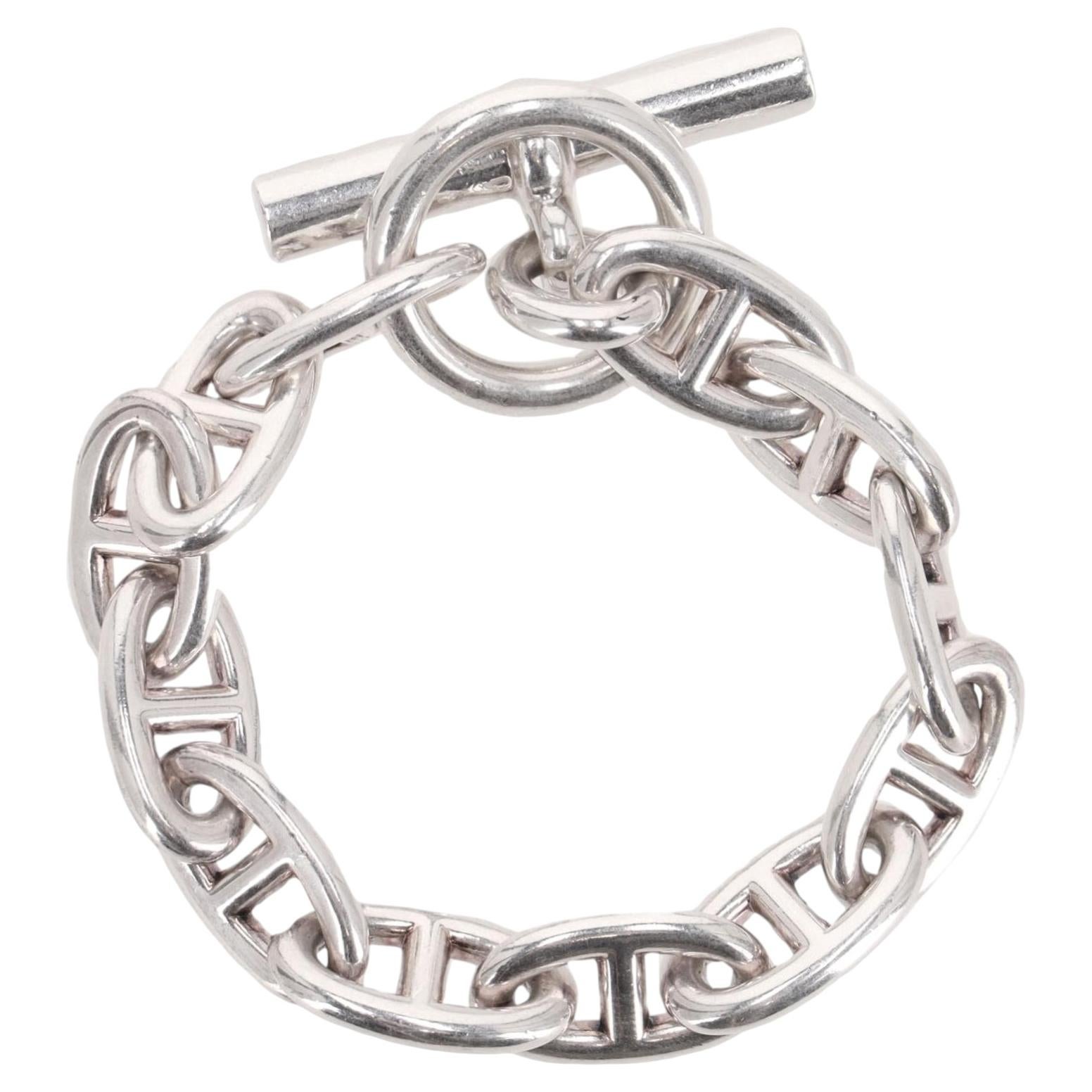 Hermes Chunky 925 Sterling Silver Chaine D'Ancre Bracelet