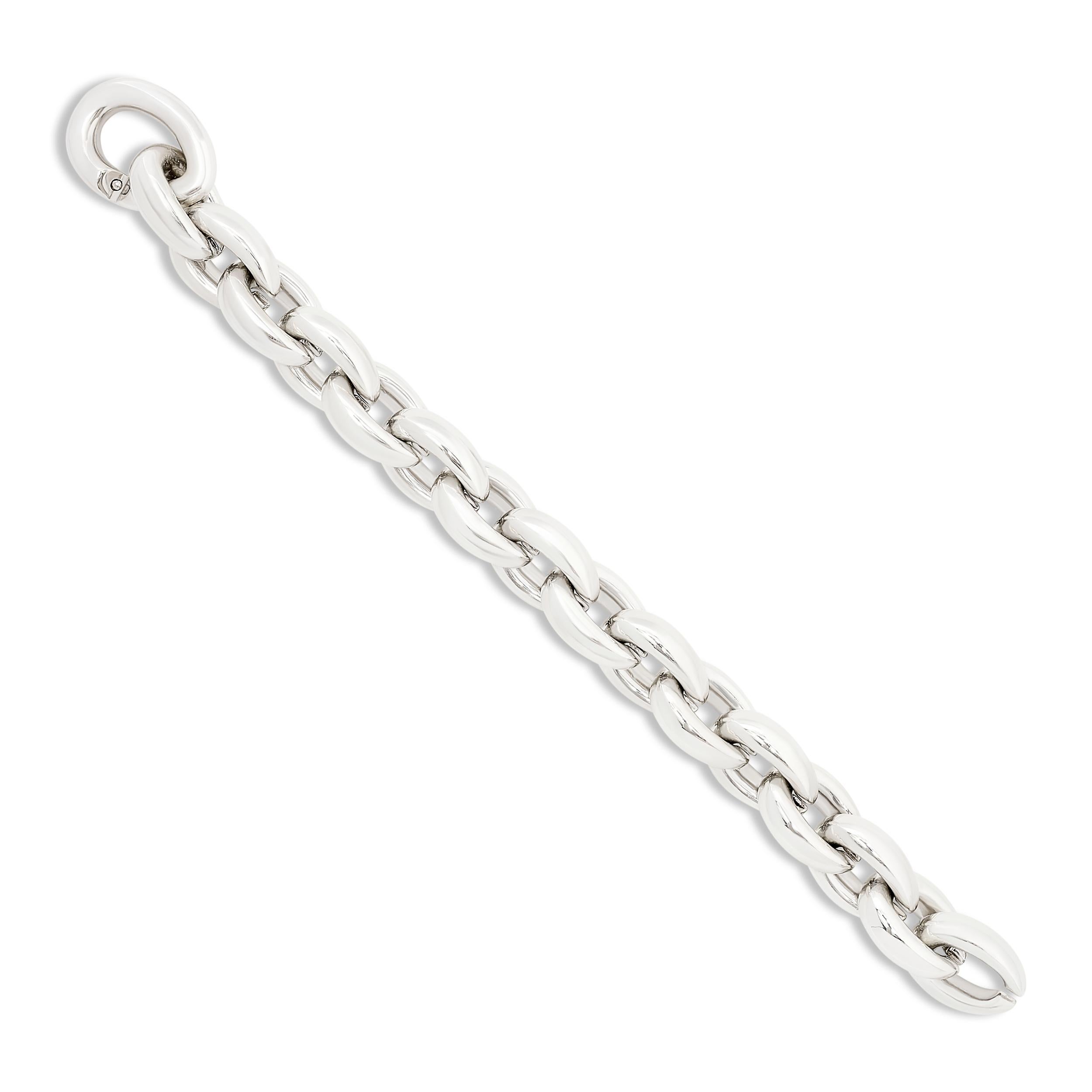 De las mujeres Pulsera Hermès Chunky Link Plata de Ley
