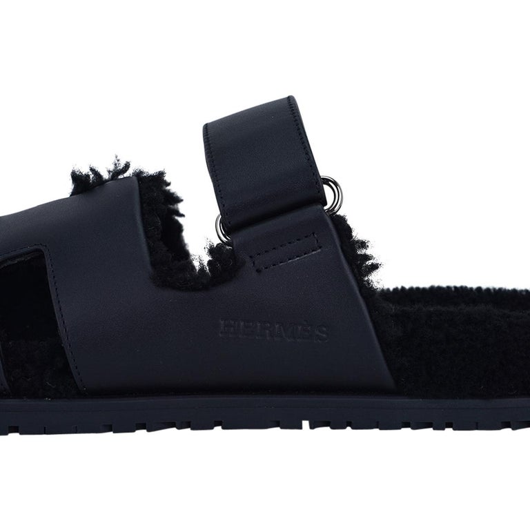 Sandales Hermès Chypre Noires Taille 38,5 - Neuf Avec Emballage D'origine