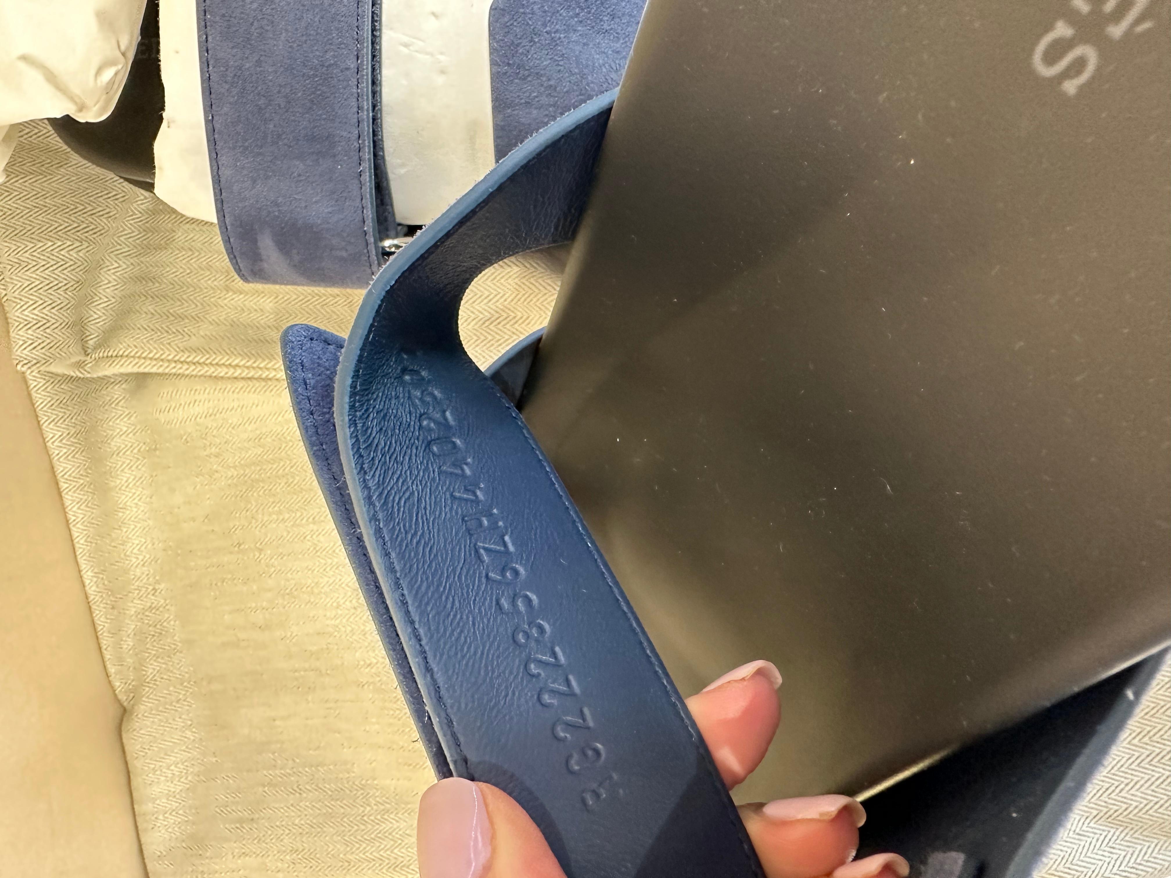Women's or Men's Hermes Chypre Blue Suede Sandals