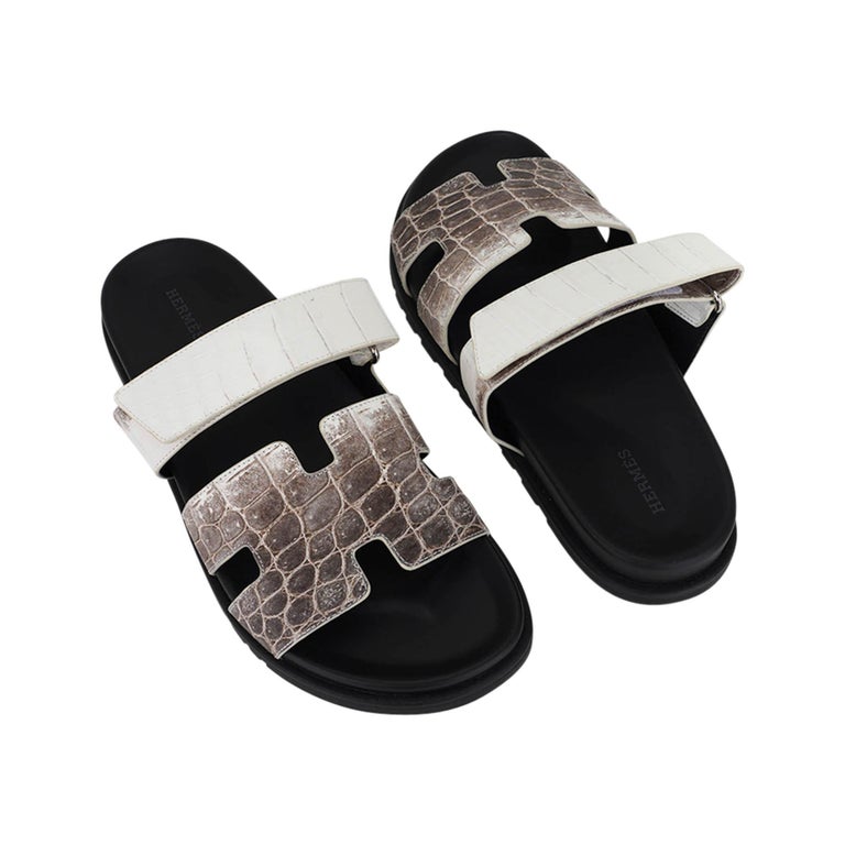 Hermes Chypre Himalaya Crocodile Limited Edition Men's Sandal 42 / 9 For  Sale at 1stDibs