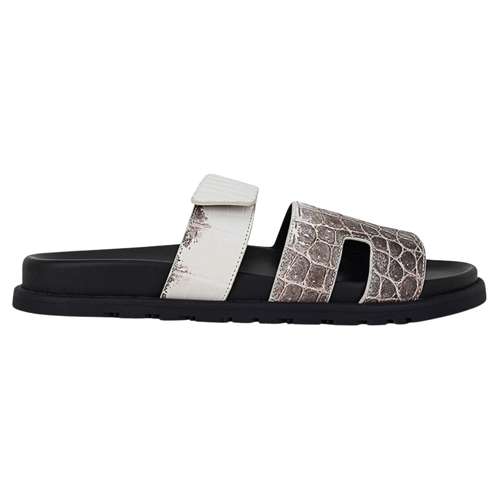 Hermes Chypre Himalaya Crocodile Limited Edition Men's Sandal 42 / 9 For Sale