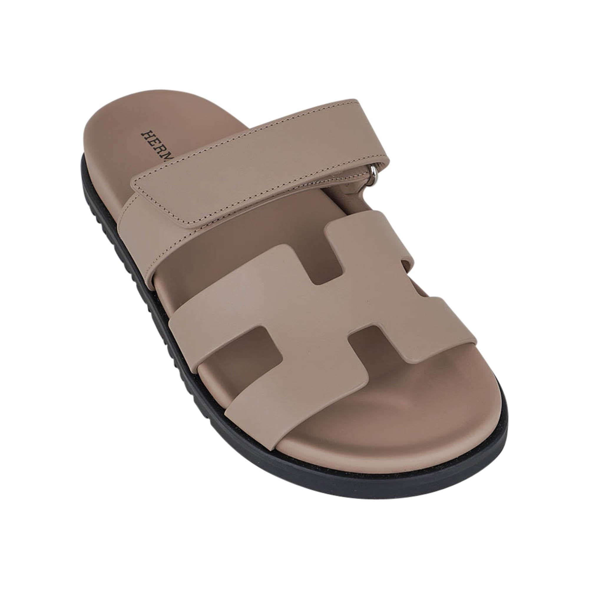 Women's Hermes Chypre Sandal Mastic Calfskin 36  6 For Sale