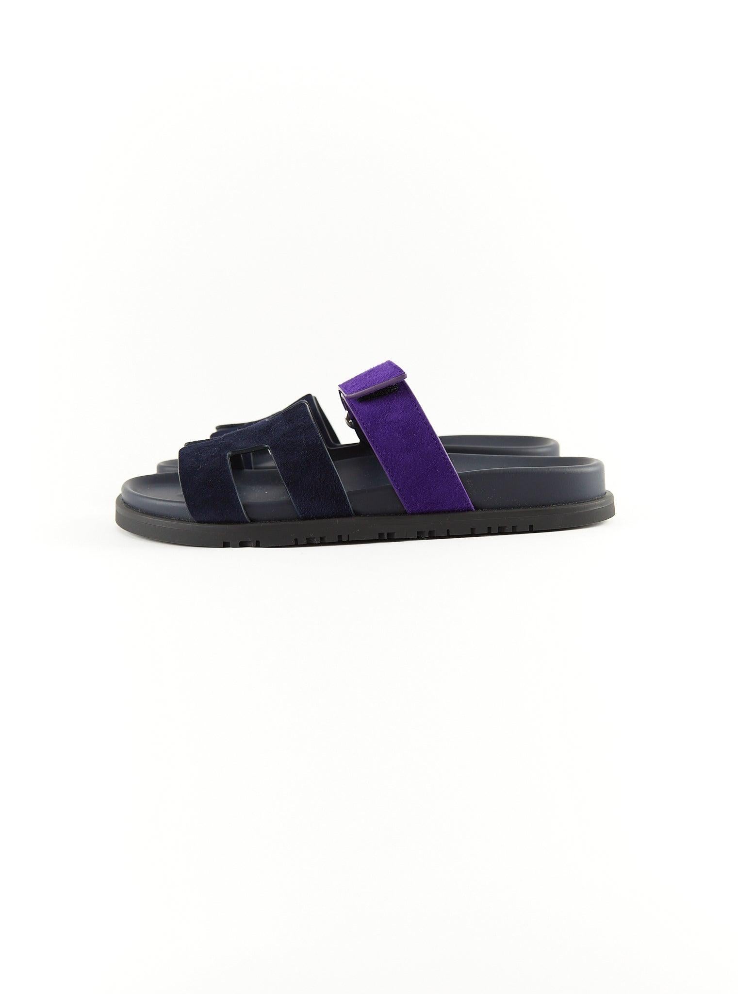 Women's or Men's HERMÈS CHYPRE SANDAL Violet Fonce & Majorette - Size 37