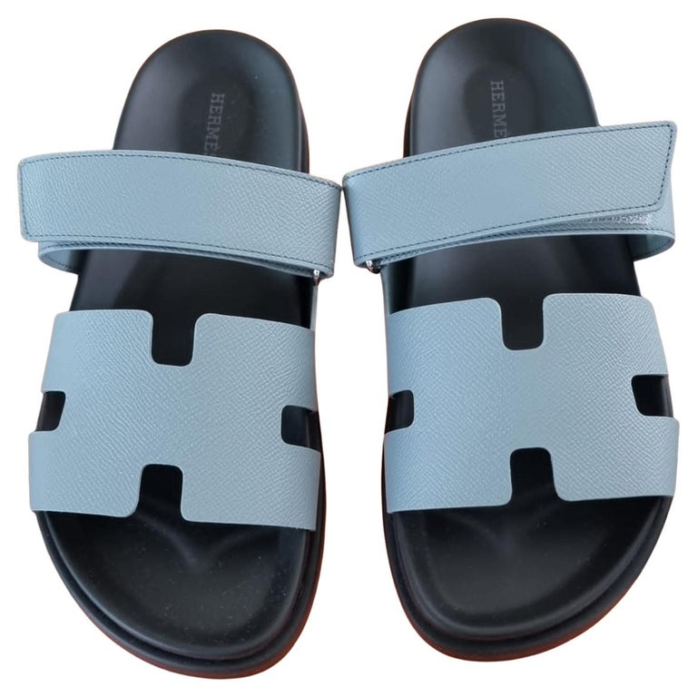 Hermes Chypre sandals Gris Antarctique For Sale at 1stDibs 