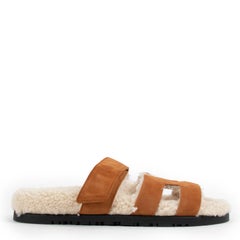 Hermès Chypre Shearling Sandals - Size 37