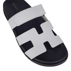 Hermes Chypre White Calfskin Sandal 40.5 / 10.5