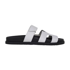 Hermes Chypre White Calfskin Sandal 40.5 / 10.5