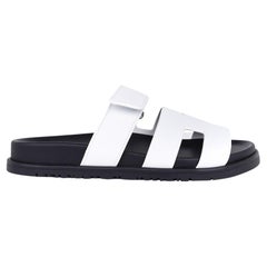 Hermes Chypre White Calfskin Sandal 40.5 / 10.5