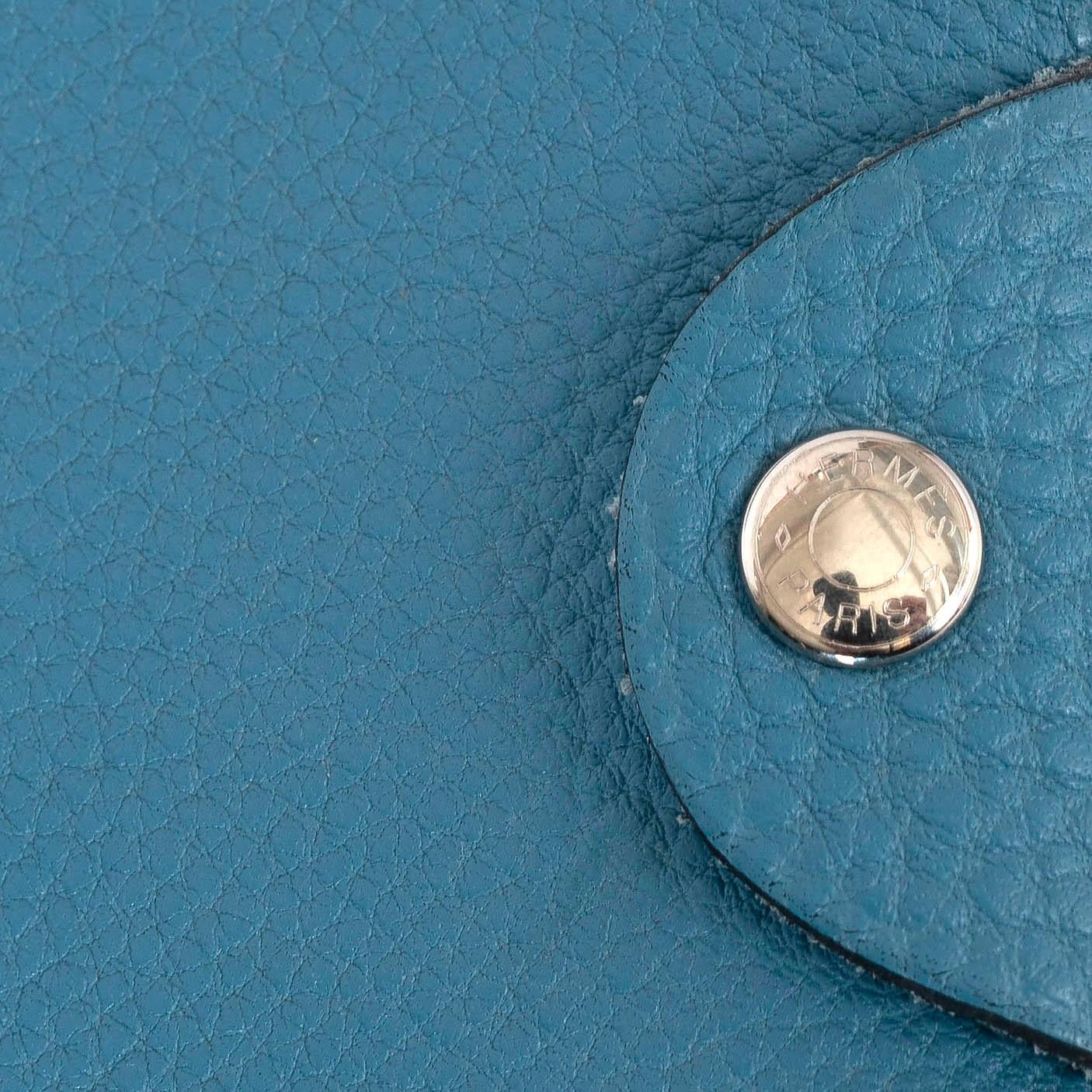 HERMES Ciel blue Togo leather ULYSSE MM Notebook Agenda Cover In Good Condition In Zürich, CH