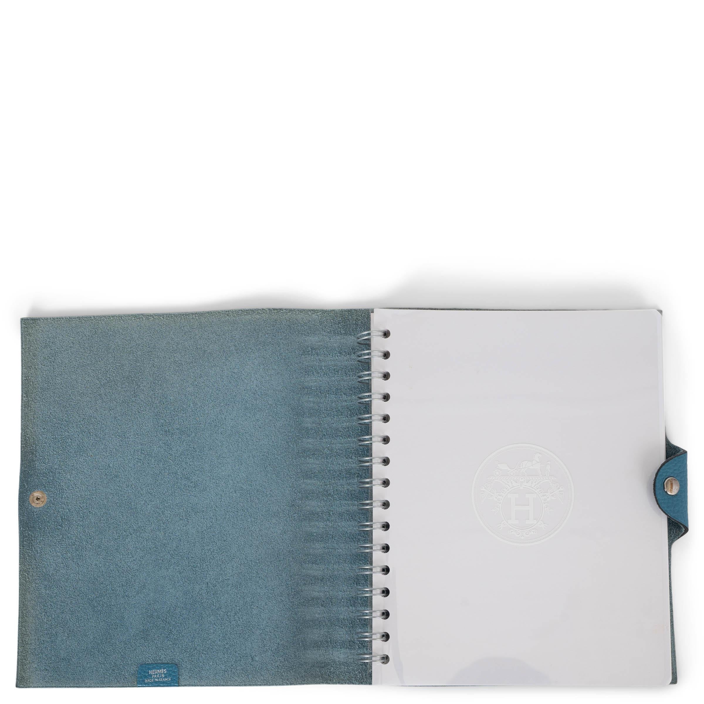 Women's HERMES Ciel blue Togo leather ULYSSE MM Notebook Agenda Cover