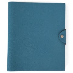 HERMES Ciel bleu Togo cuir ULYSSE MM Cahier Agenda Cover