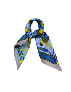 Hermes Ciel/Parme/Moutard "Ronds de Marche" 90cm Silk Scarf