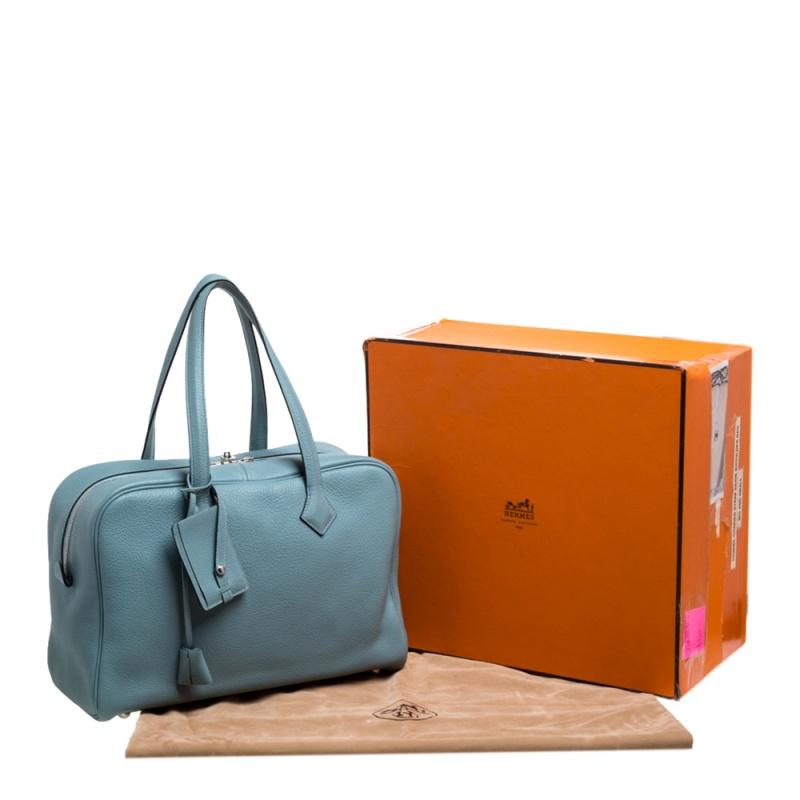 Hermes Ciel Togo Victoria II Fourre Tout 35 Bag 10