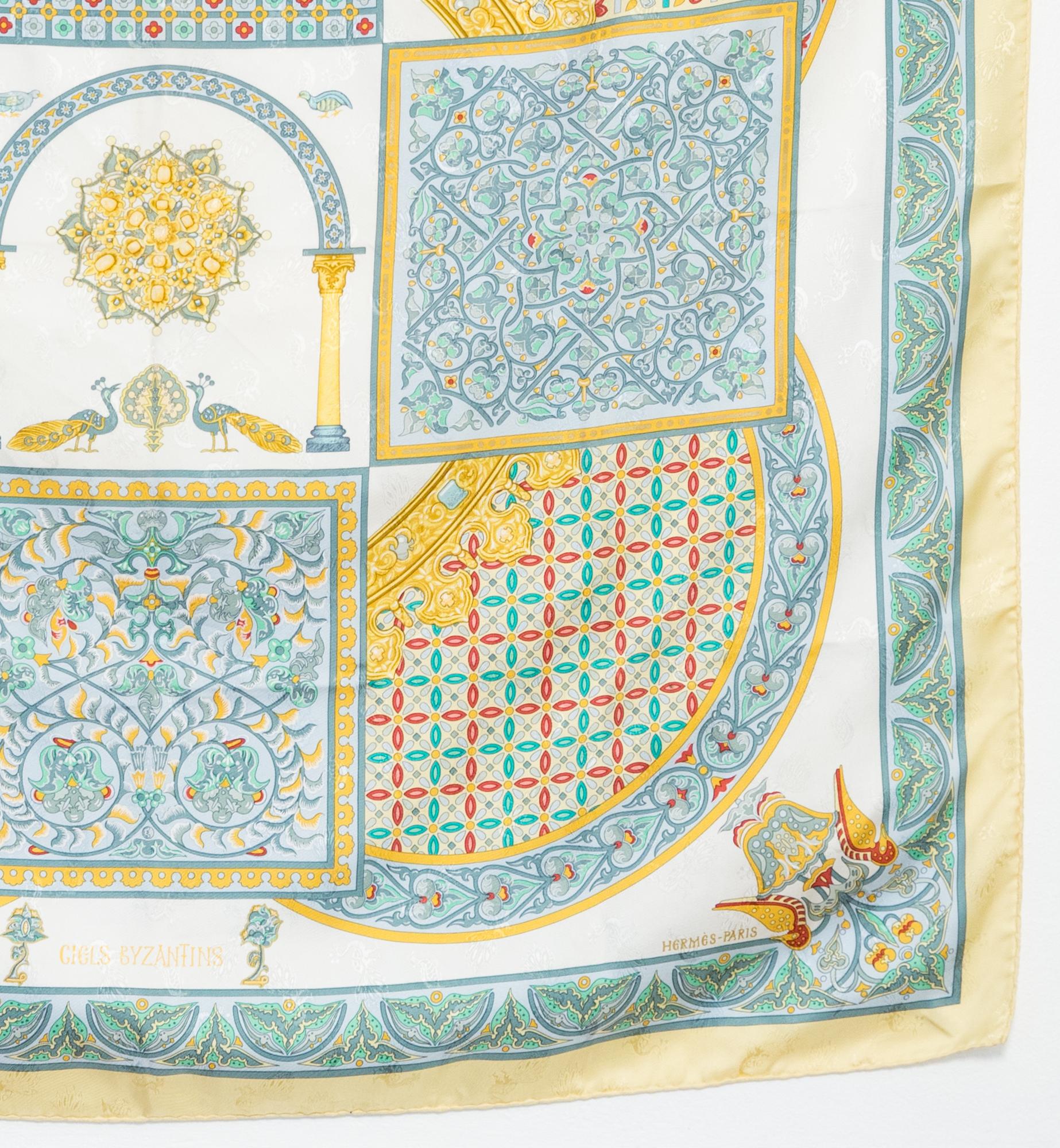 Hermes Ciels Byzantins by J.Abadie Silk Scarf For Sale 1