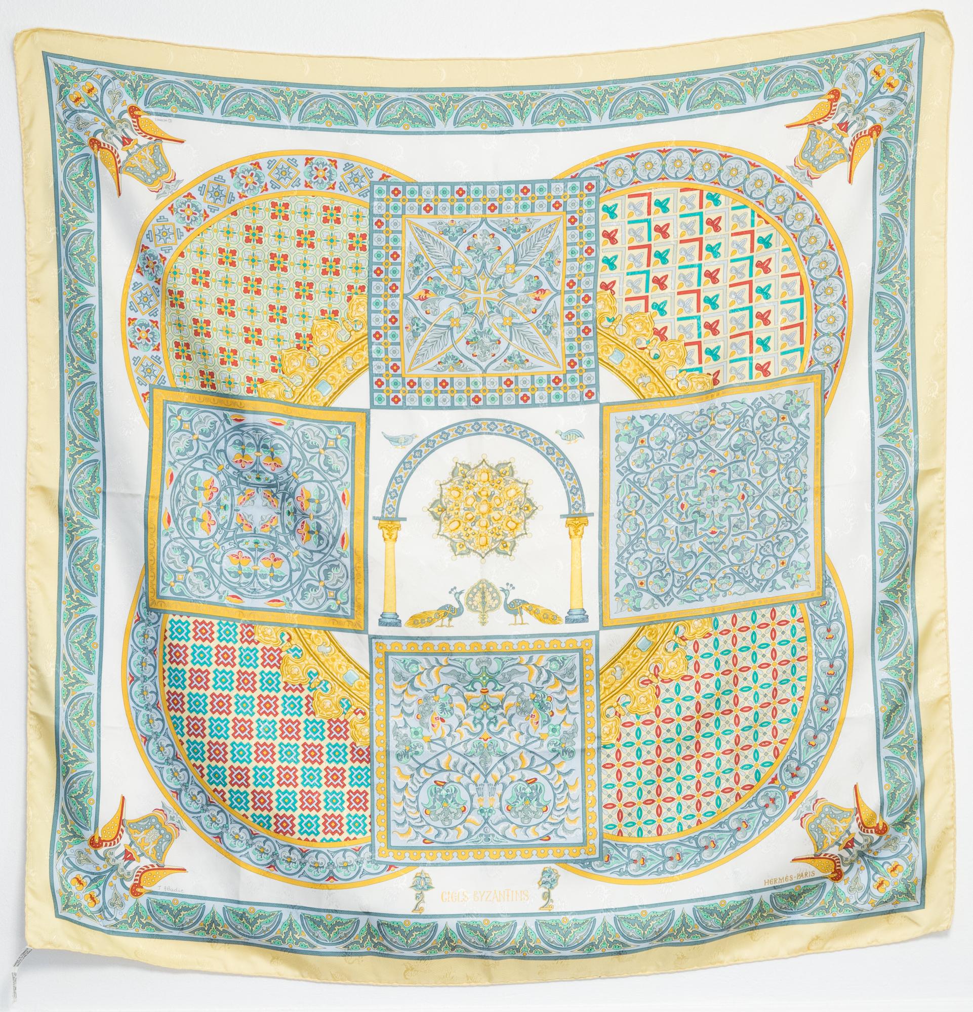 Hermes Ciels Byzantins by J.Abadie Silk Scarf For Sale 3
