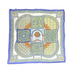 Vintage Hermès "Ciels Byzantins" Silk Chiffon 90 cm Scarf by Julia Abadie, 1997.