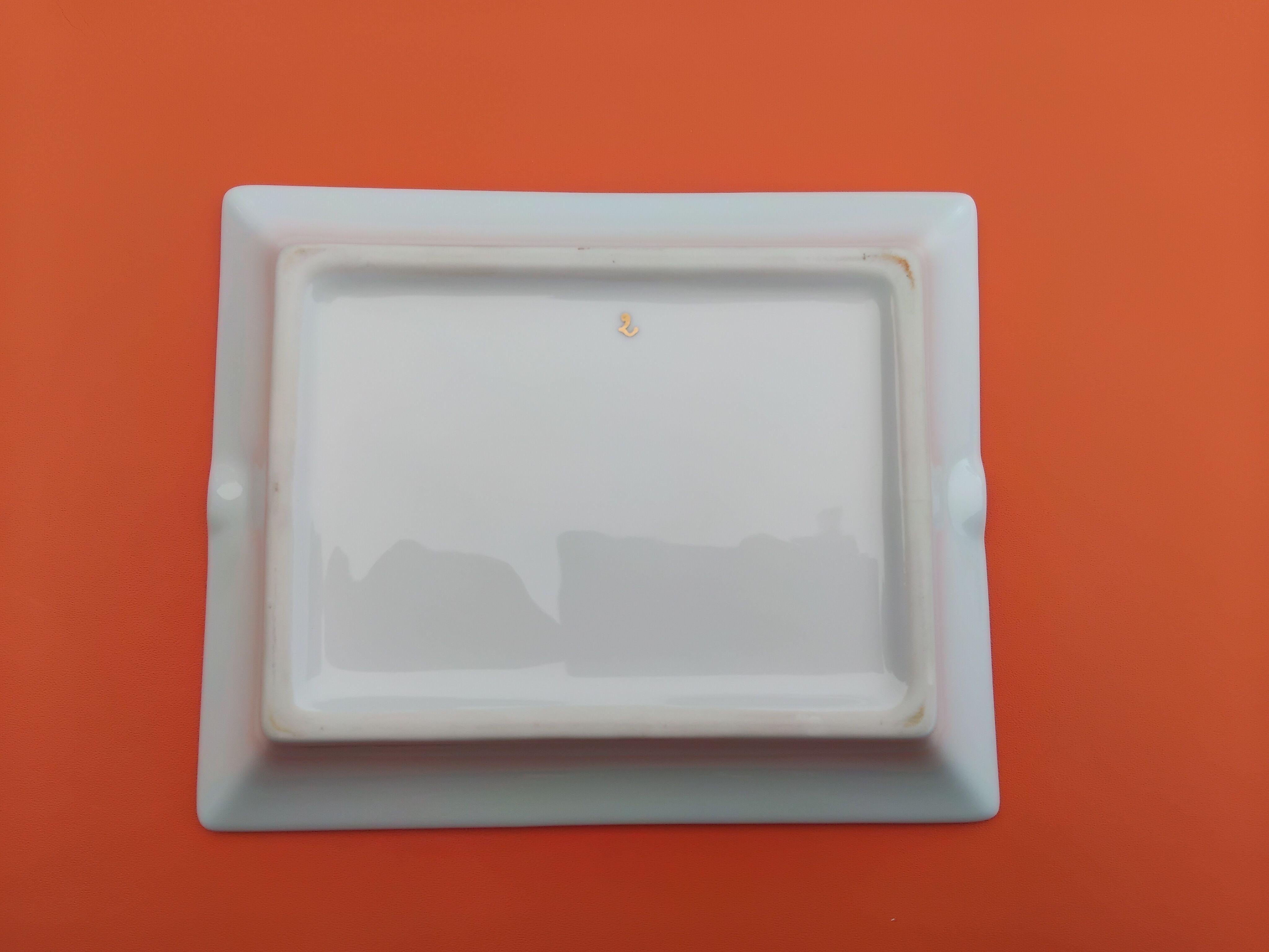 Hermès Cigar Ashtay Yacht Porthole Print Boat Navy Porcelain Gold 10