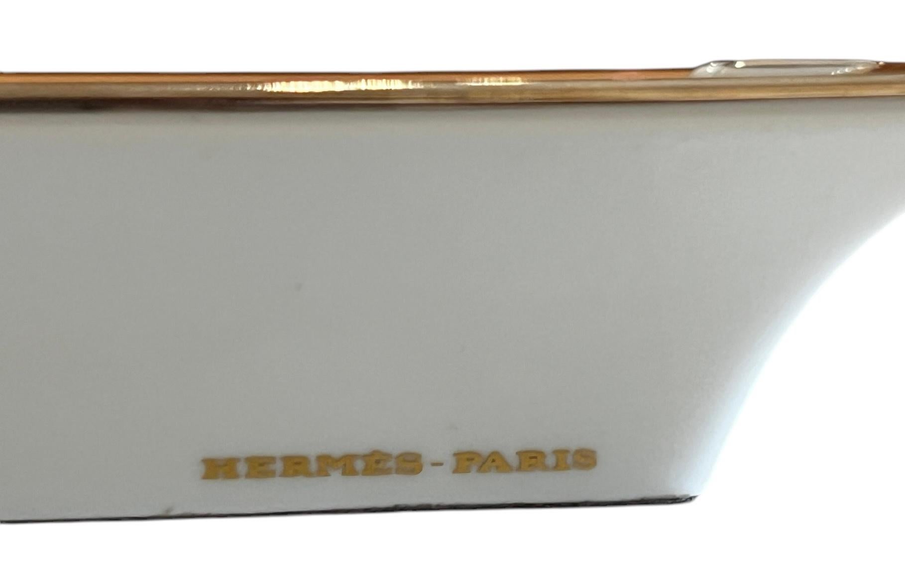 French Hermès Cigar Ashtray Change Tray 2 Dogs by Cecil Aldin in Porcelain