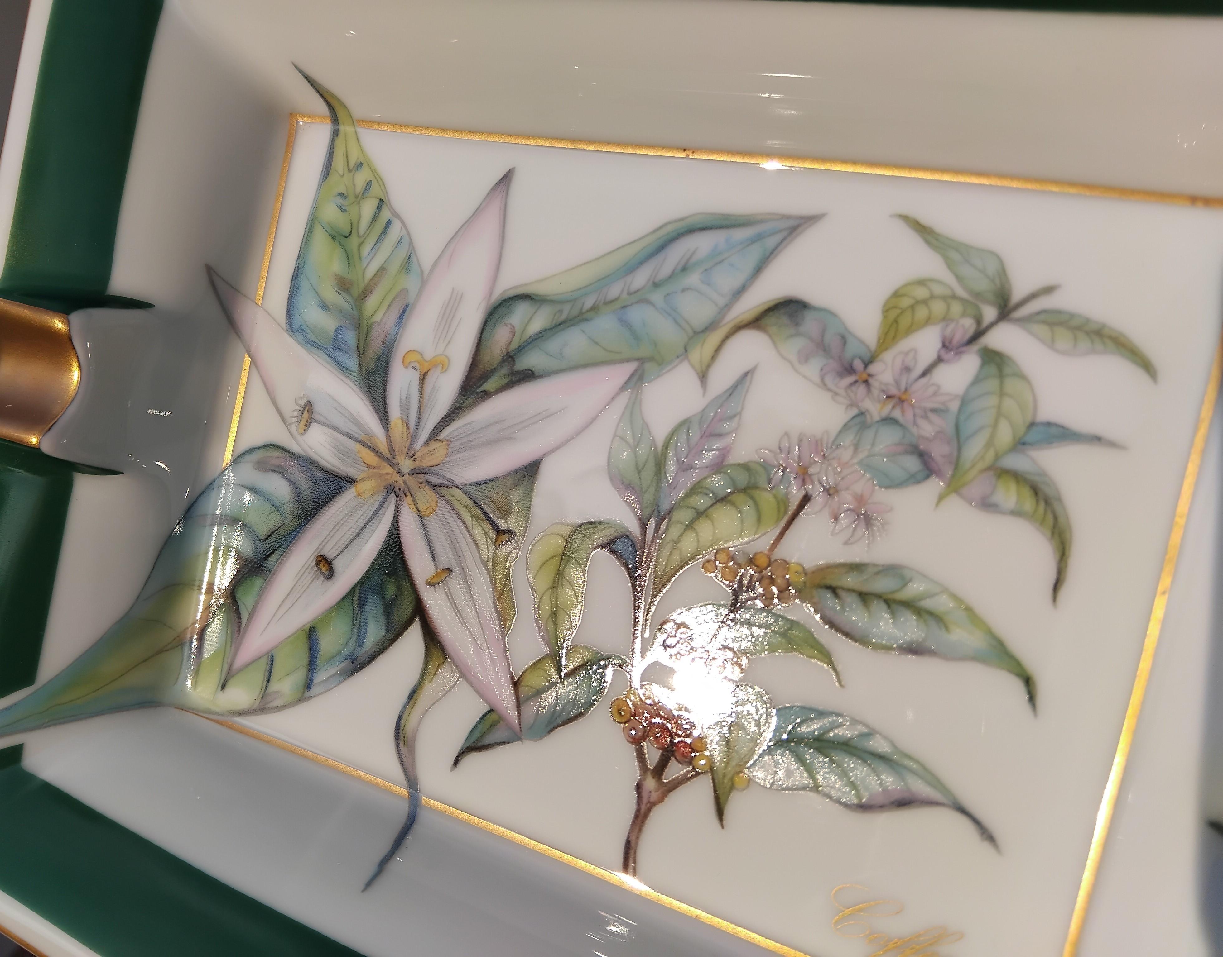 Hermès Portacenere Vassoio Cambio Coffea Caffè Stampa in Porcellana in vendita 11