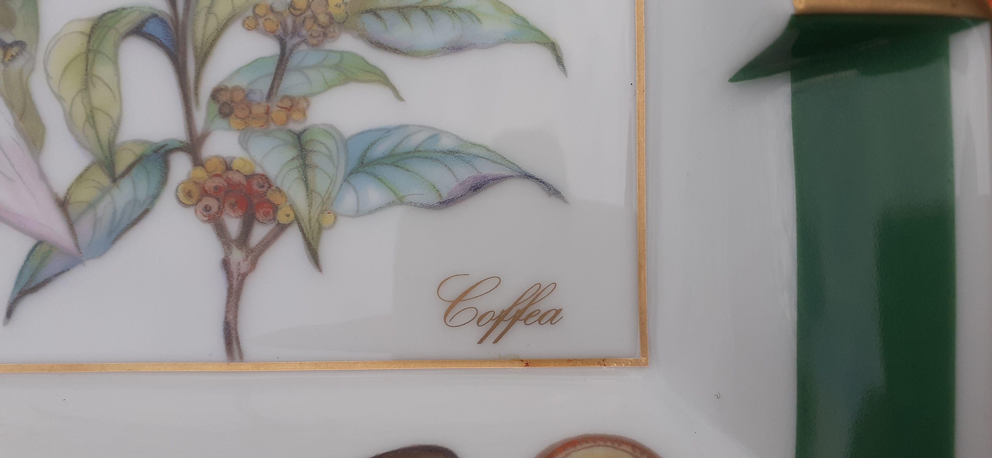 Hermès Zigarren-Aschenbecher Wechselgeld Tablett Coffea Coffee Café Druck in Porzellan (Grau) im Angebot