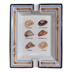Hermès Cigar Ashtray Change Tray Cowboy Hats Rodeo Texas RARE