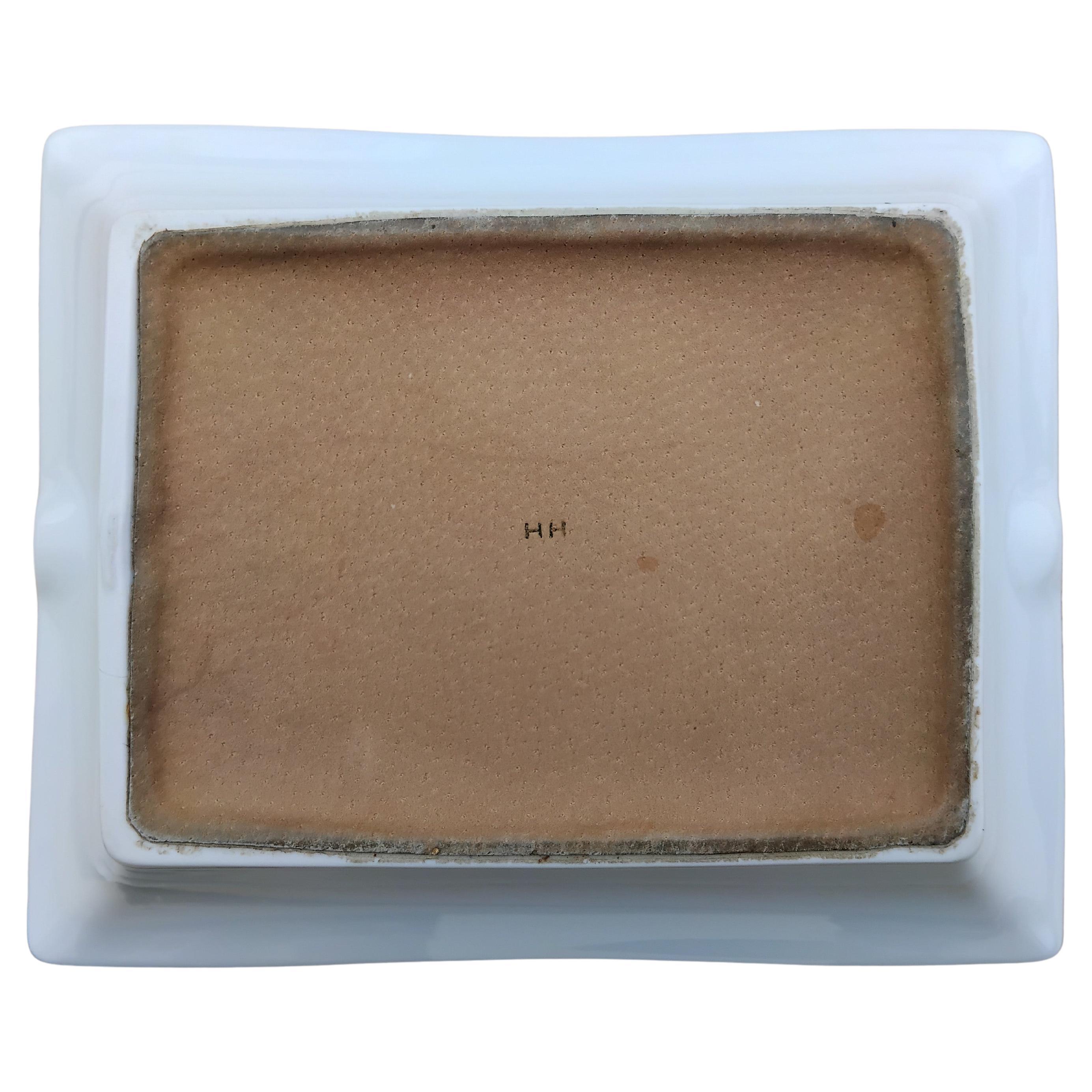 Hermès Zigarren-Aschenbecher Wechselgeld Tablett Foxterrier Hund Porzellan im Zustand „Gut“ im Angebot in Corcoué Sur Logne, Loire-Atlantique