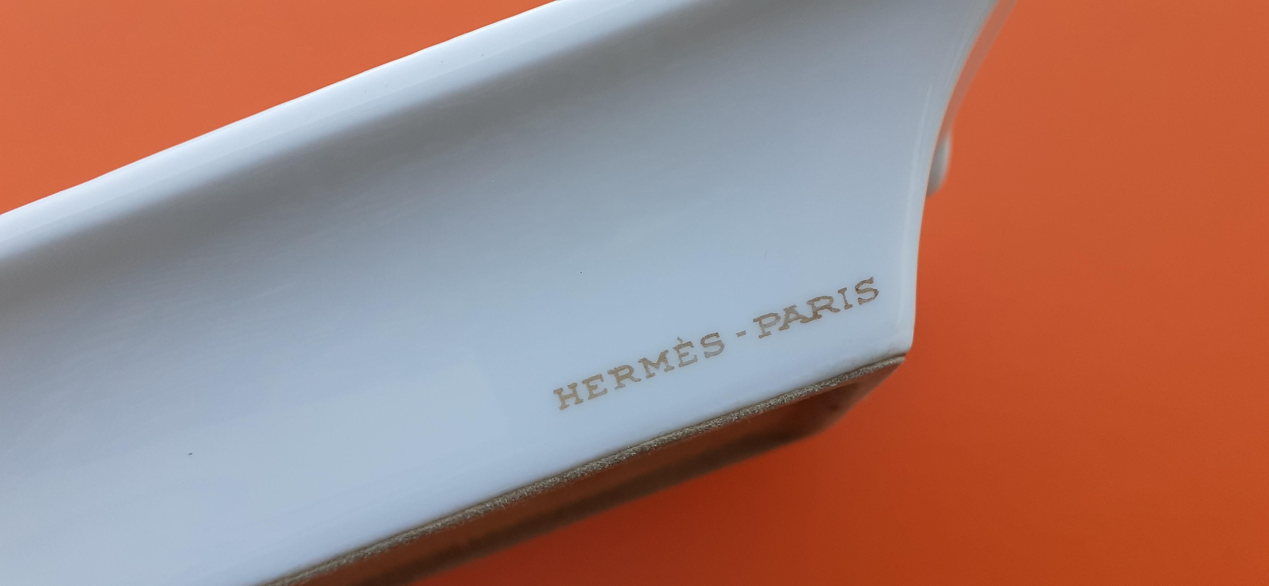 Hermès Cendrier Plateau à monnaie Thème Golf Porcelaine Or 11