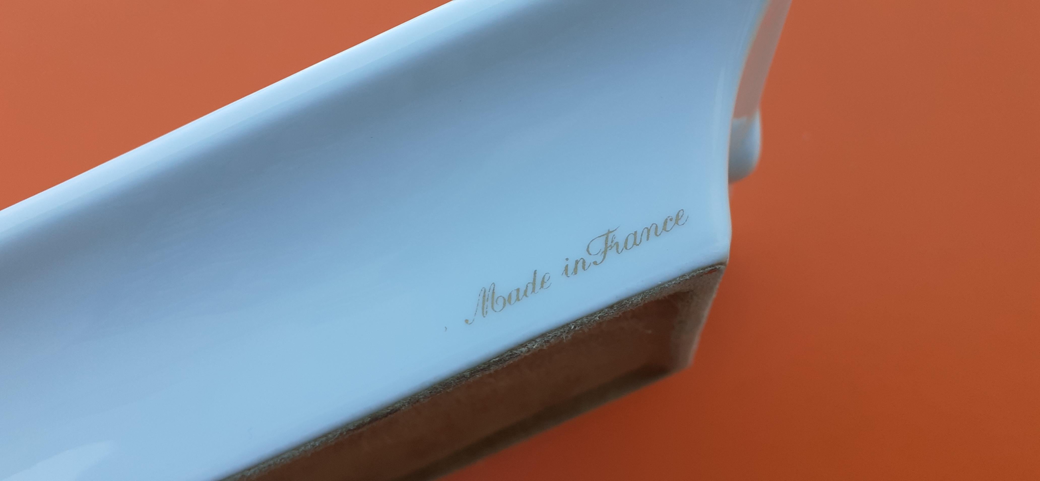 Hermès Cendrier Plateau à monnaie Thème Golf Porcelaine Or 12
