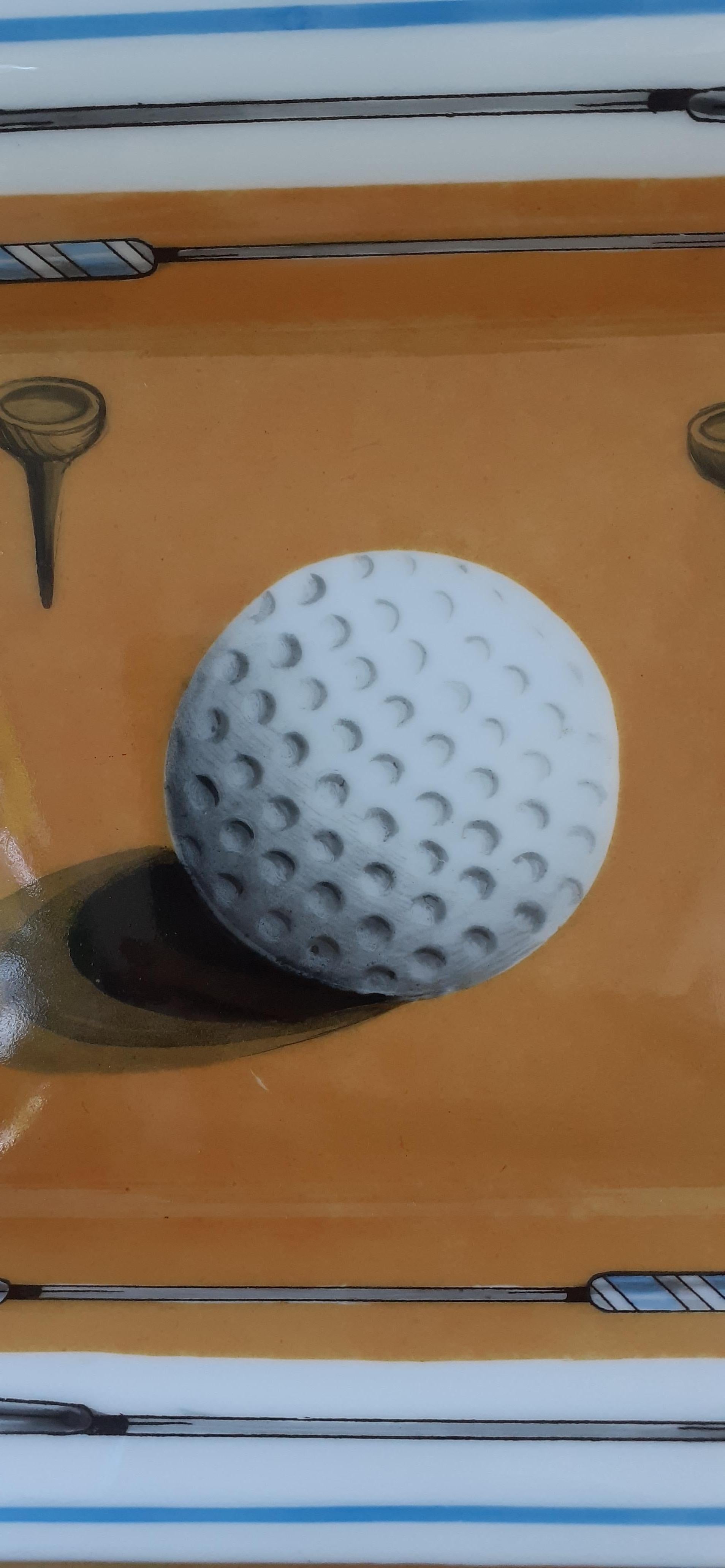 Hermès Cendrier Plateau à monnaie Thème Golf Porcelaine Or Bon état à Corcoué Sur Logne, Loire-Atlantique