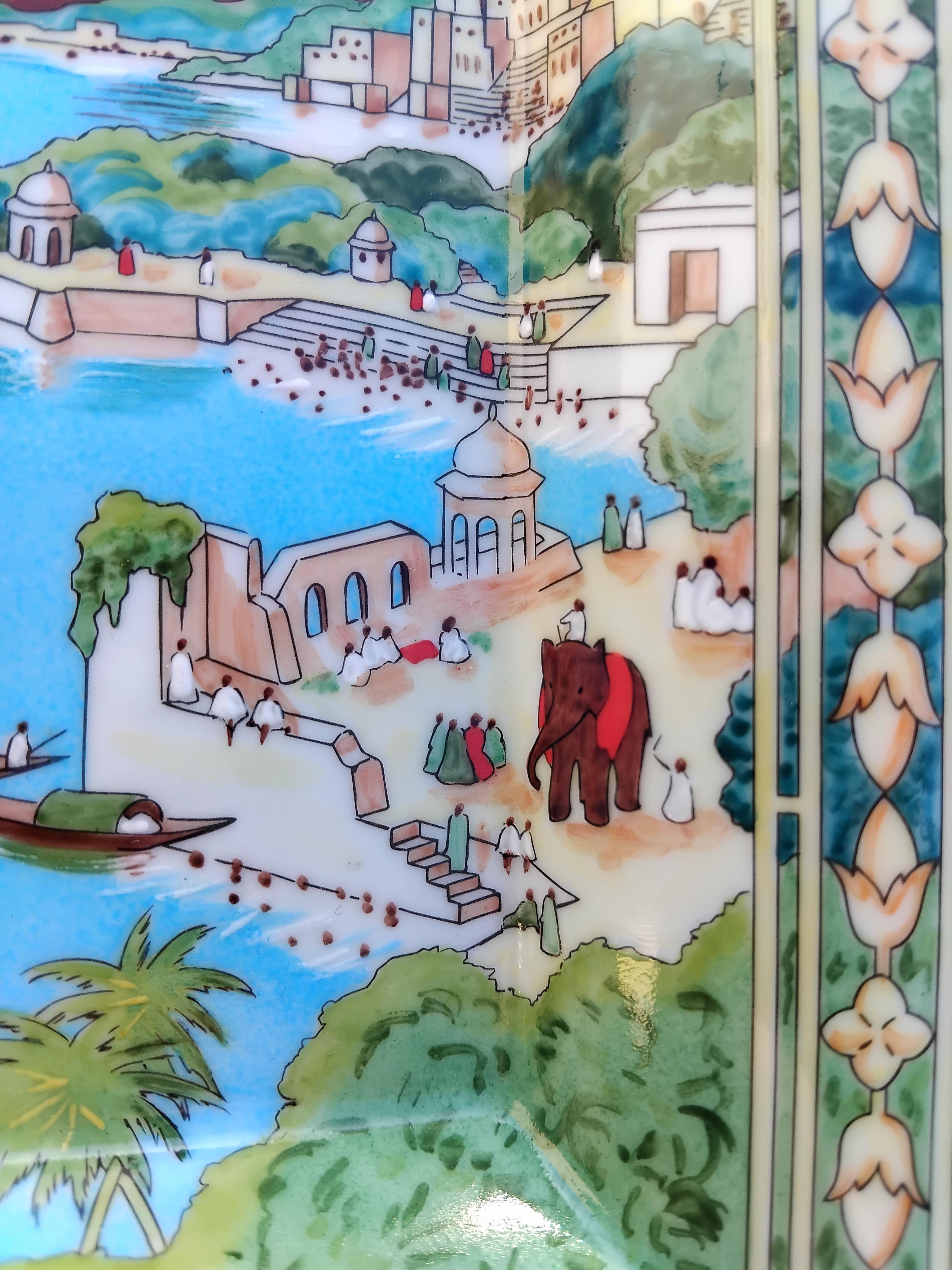 Hermès Zigarren-Aschenbecher Wechseltablett Le Fleuve Sacre Gange Ganga Indien im Angebot 10