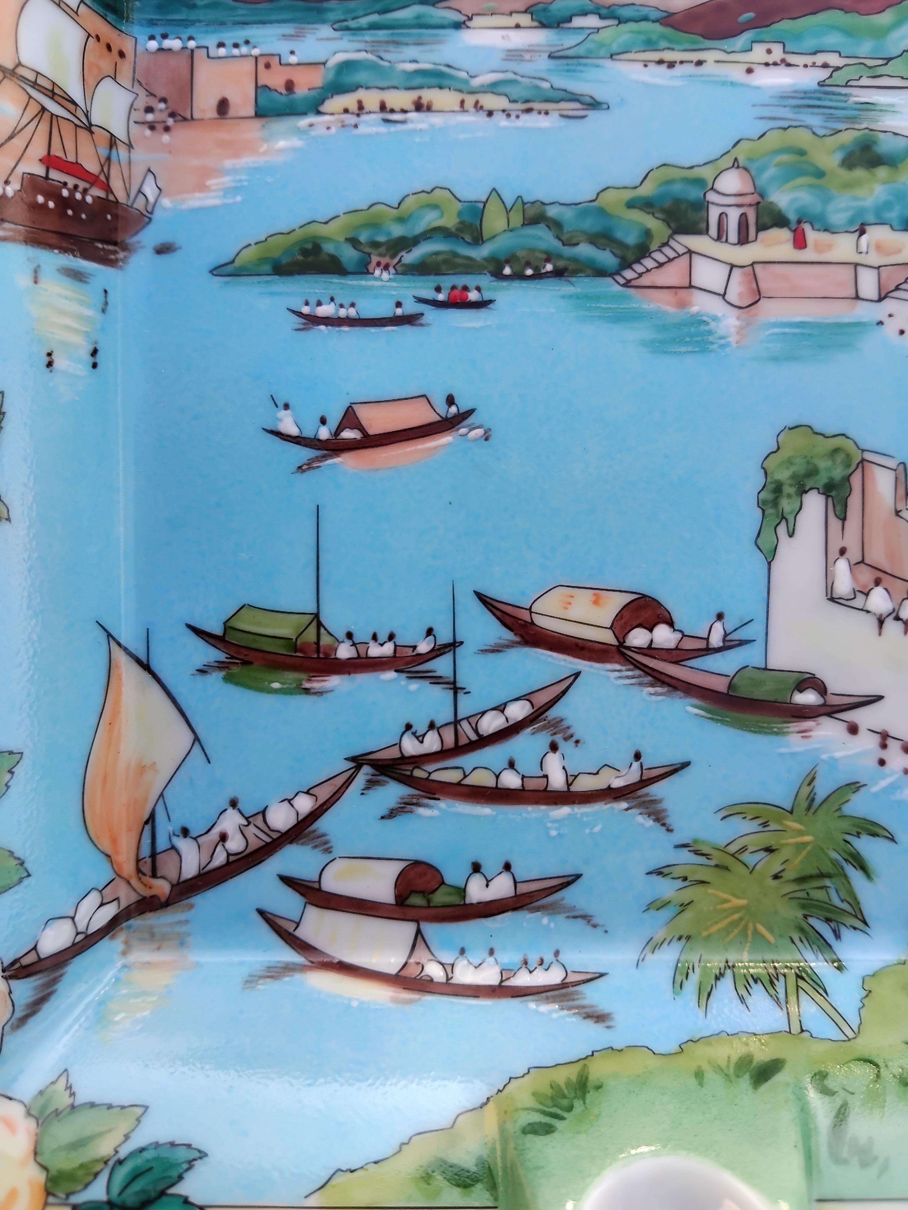 Hermès Zigarren-Aschenbecher Wechseltablett Le Fleuve Sacre Gange Ganga Indien im Angebot 11