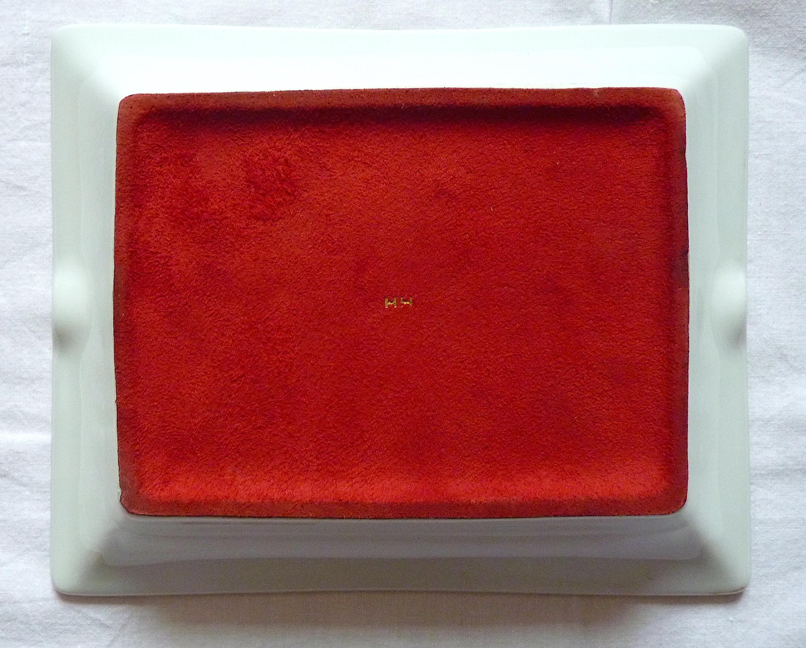 Women's or Men's Hermes Cigar Ashtray Change Tray Red Compass Perfect Condition For Sale