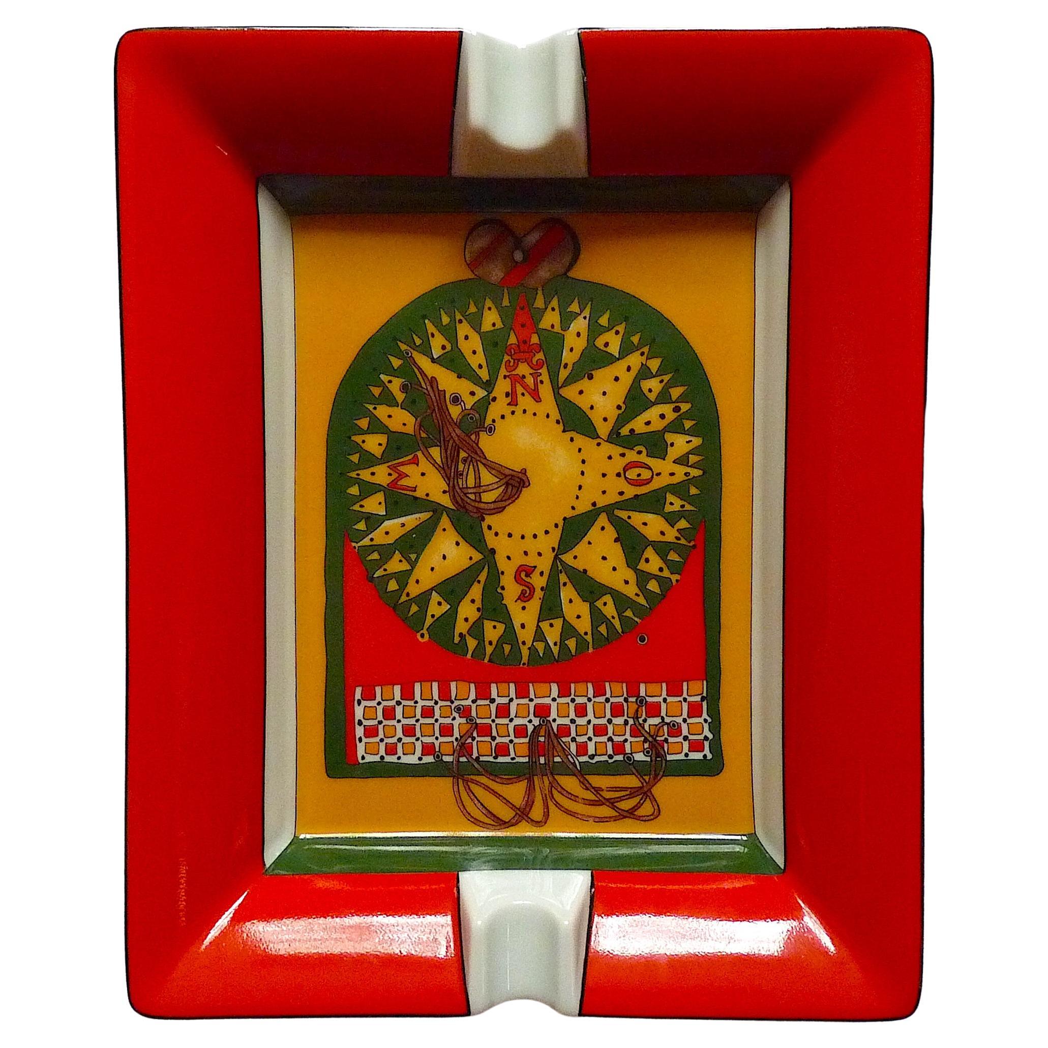 Hermes Cigar Ashtray Change Tray Red Compass Perfect Condition For Sale