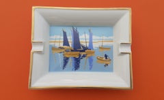 Hermès Cigar Ashtray Change Tray Small Boats Sailing Ships Print in Porcelain