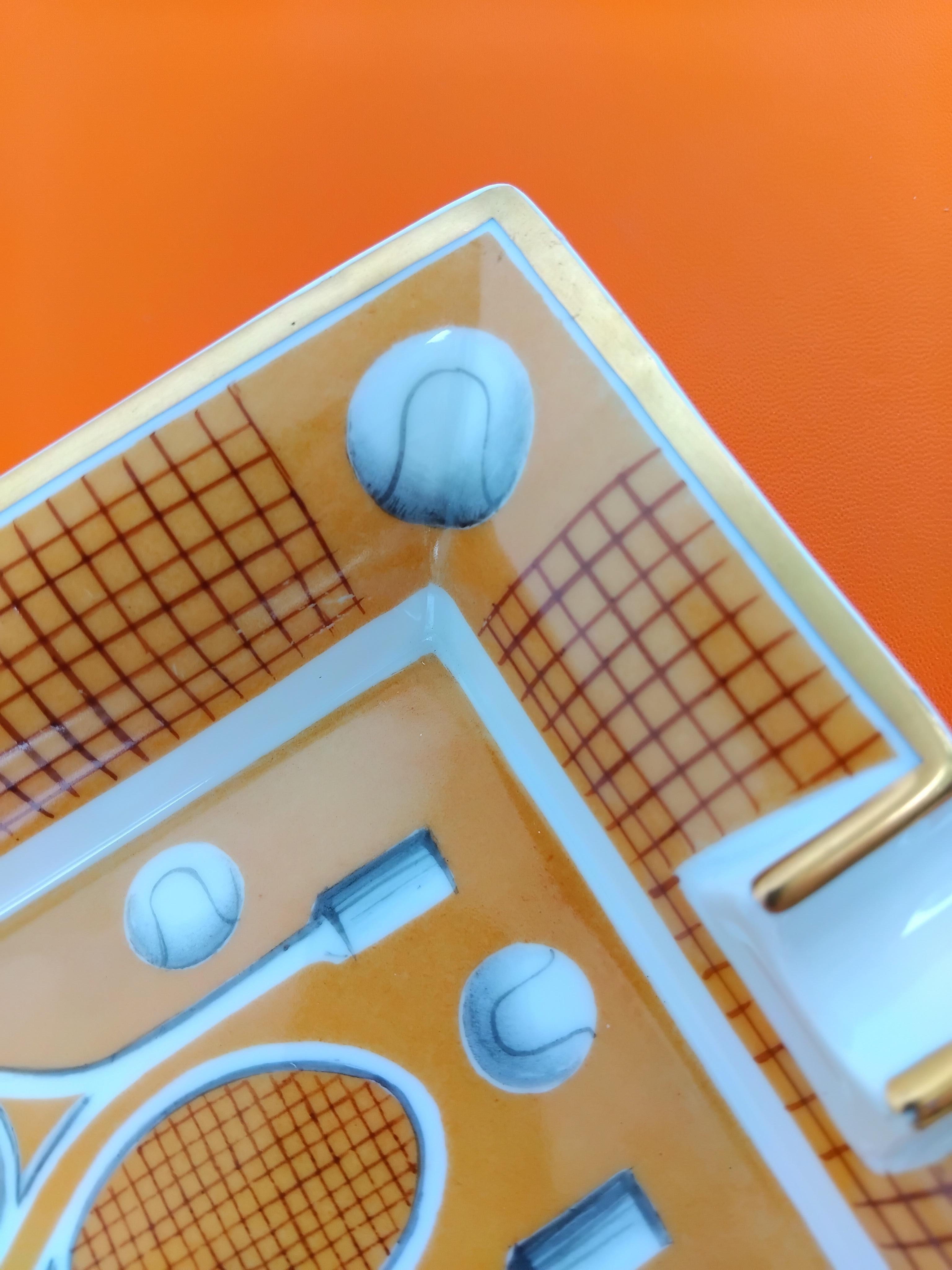 Hermès Cigar Ashtray Change Tray Tennis Porcelain Gold 6