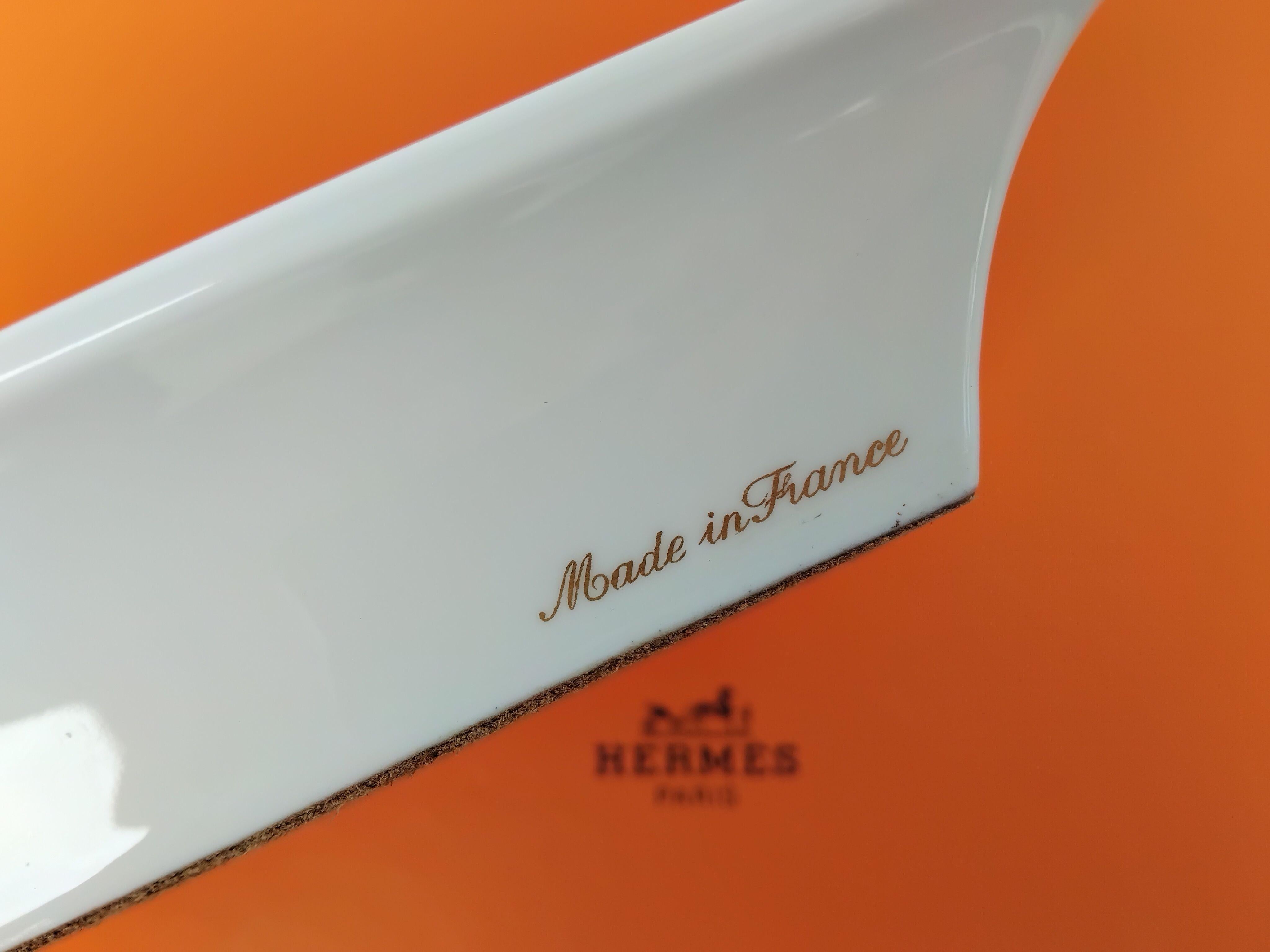 Hermès Cigar Ashtray Change Tray Tennis Porcelain Gold 9