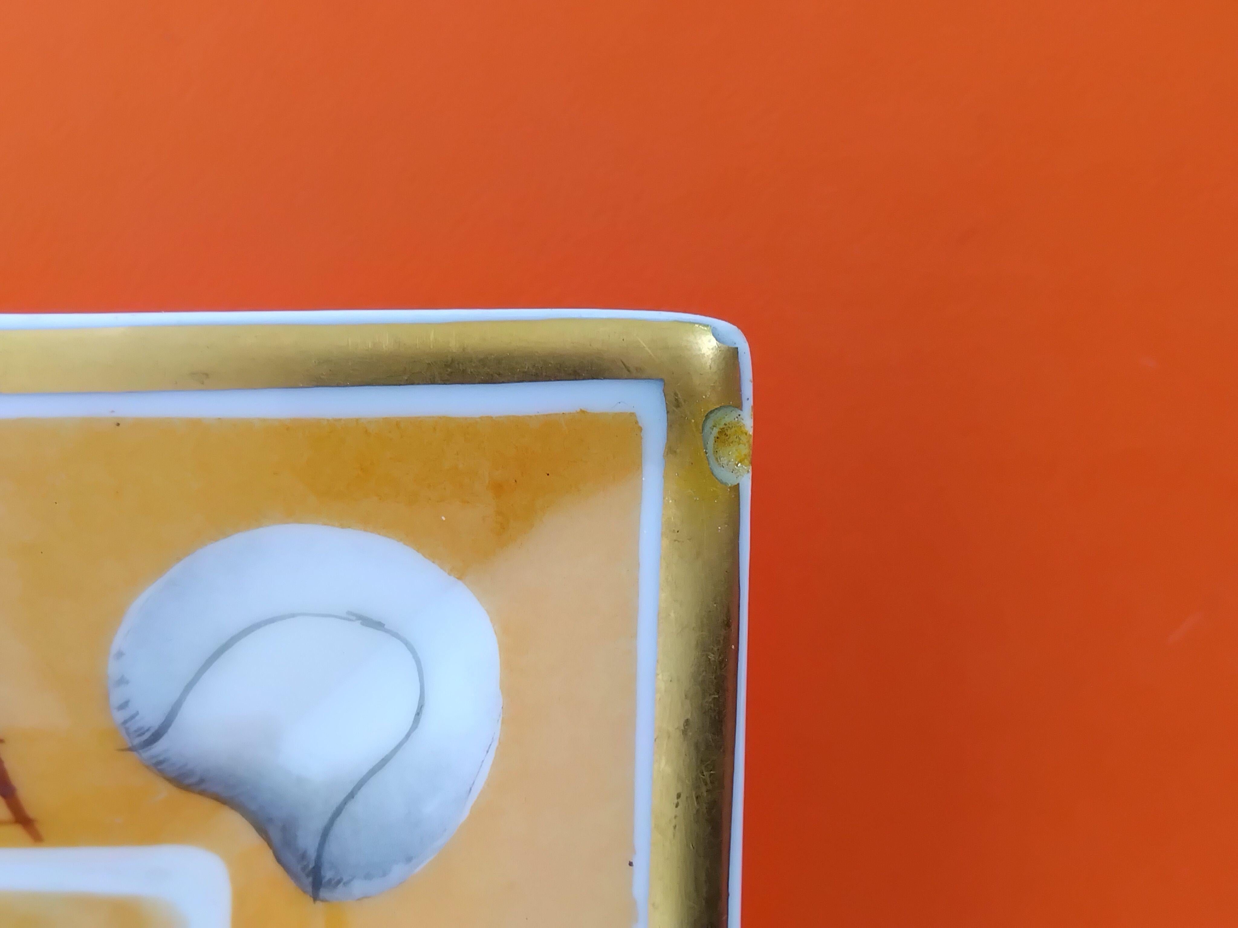 Hermès Cigar Ashtray Change Tray Tennis Porcelain Gold 11