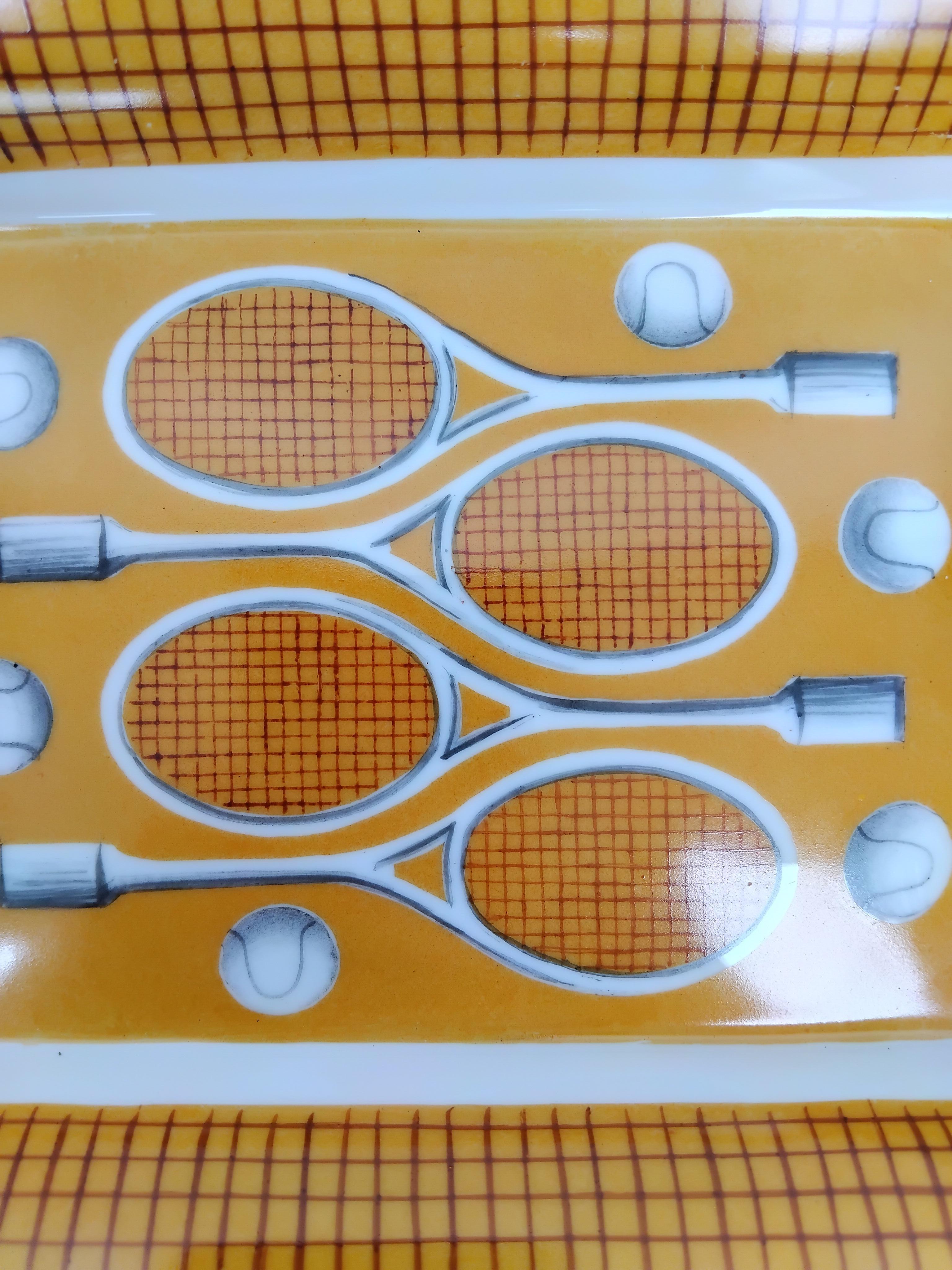 Women's or Men's Hermès Cigar Ashtray Change Tray Tennis Porcelain Gold
