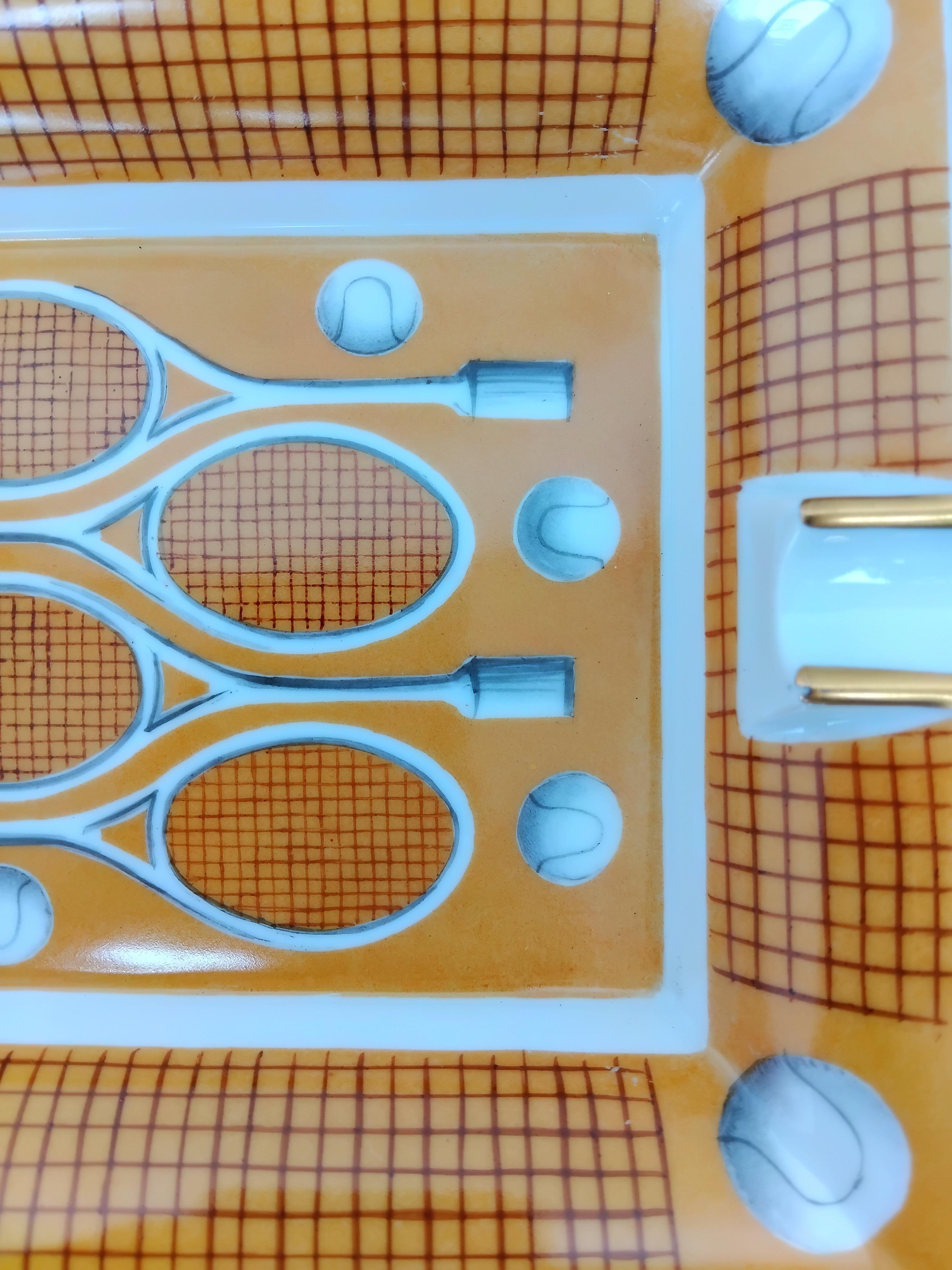 Hermès Cigar Ashtray Change Tray Tennis Porcelain Gold 1