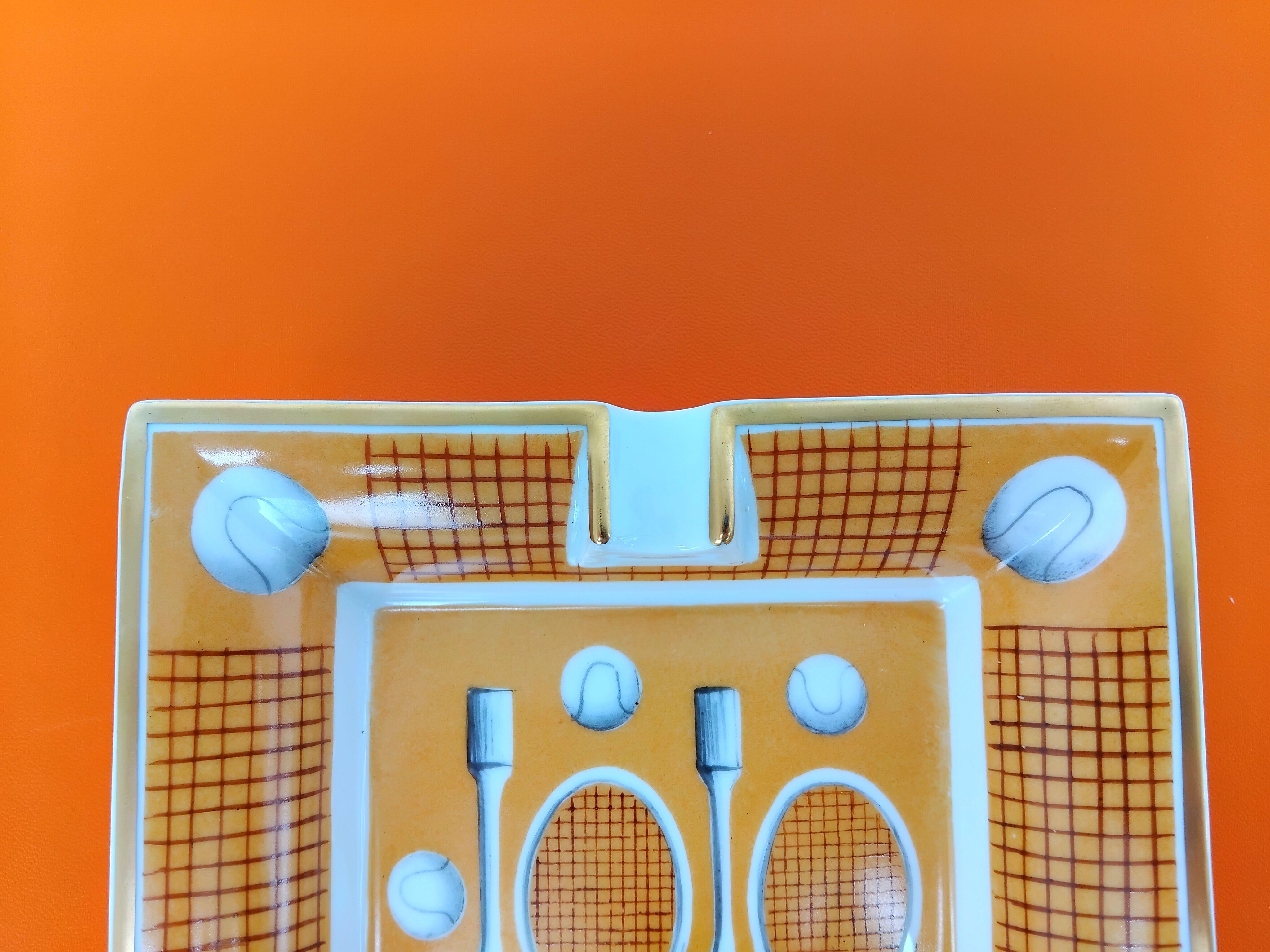 Hermès Cigar Ashtray Change Tray Tennis Porcelain Gold 4